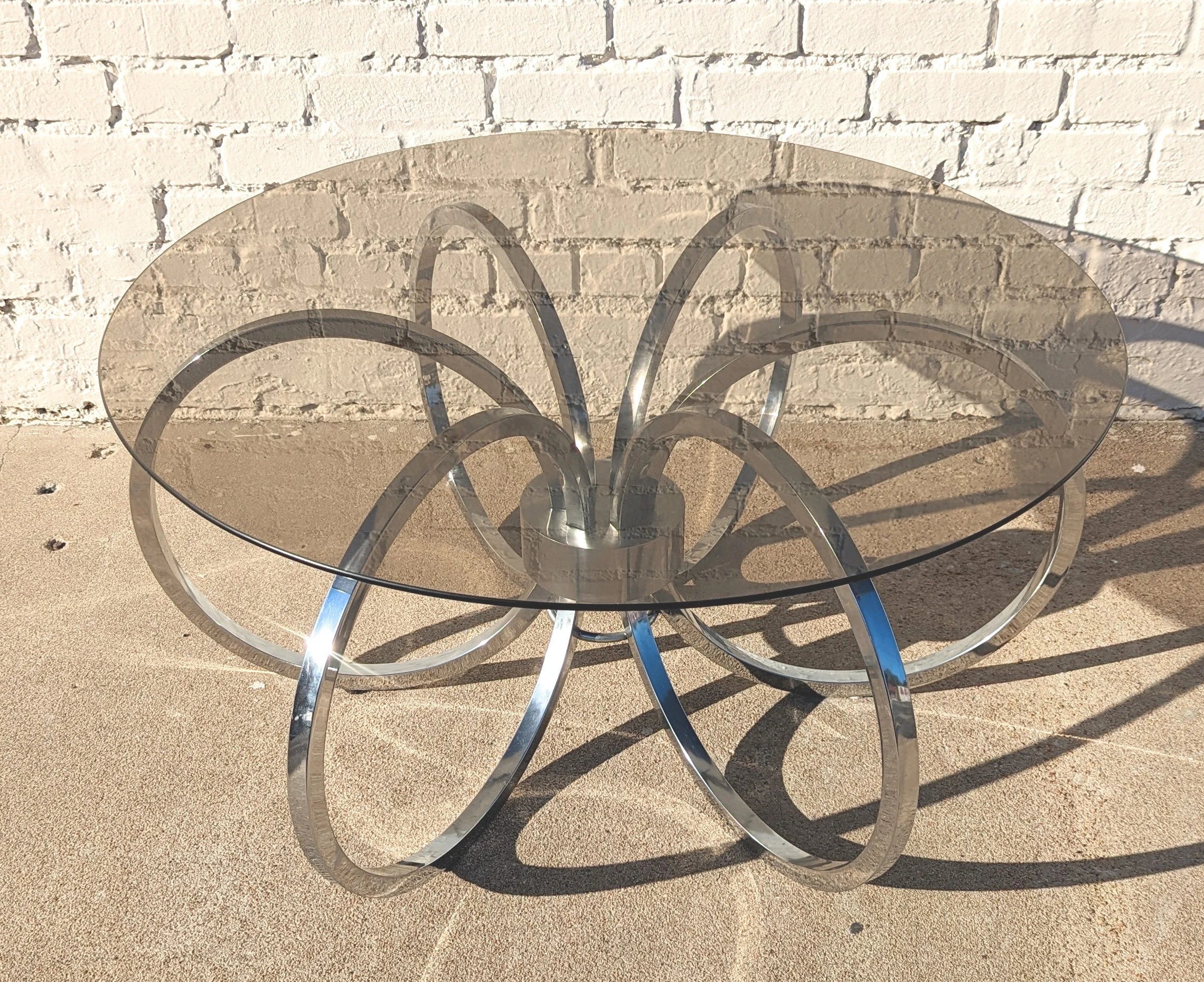 Mid Century Modern DIA Chrome and Glass Coffee Table