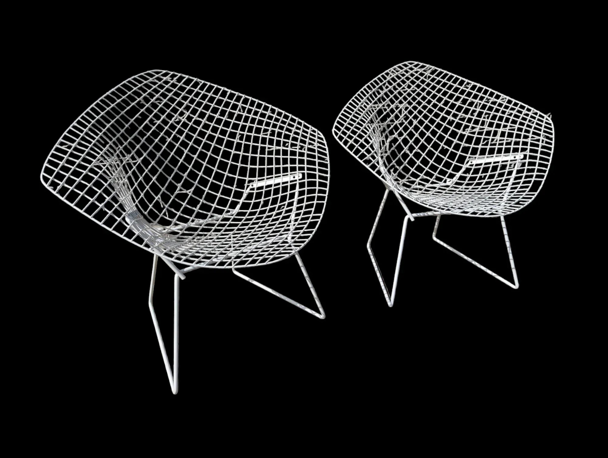Mid Century Modern Bertoia Wire Diamond Chairs