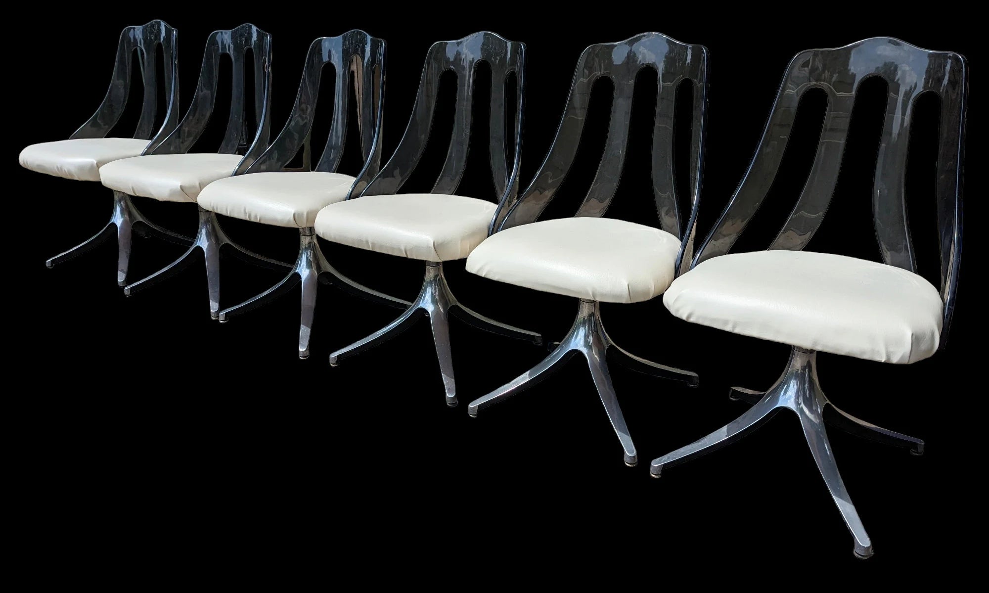 Mid Century Modern Lucite and Chrome Dining Chairs