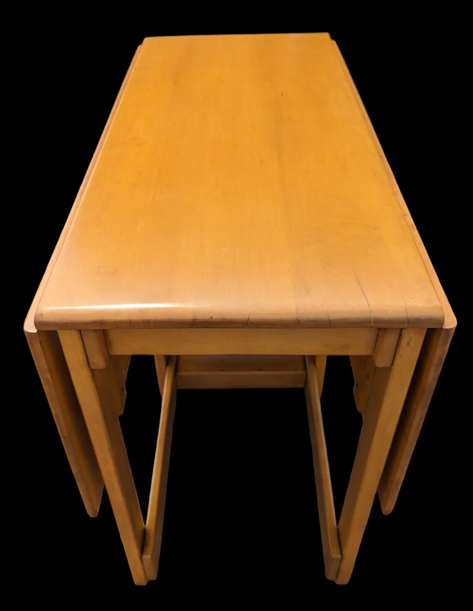 Mid Century Modern Conant Ball Solid Maple Drop Leaf Table