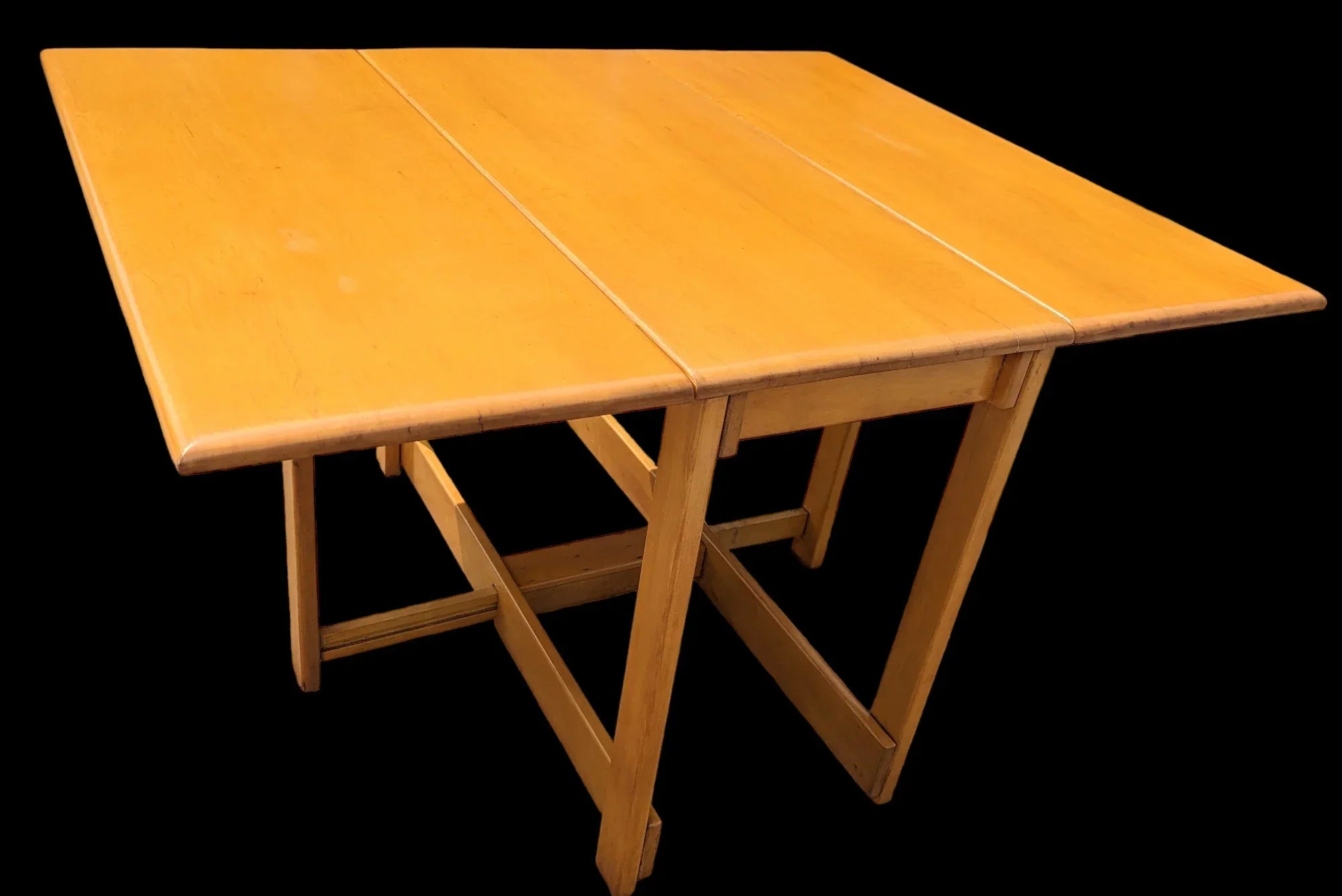 Mid Century Modern Conant Ball Solid Maple Drop Leaf Table