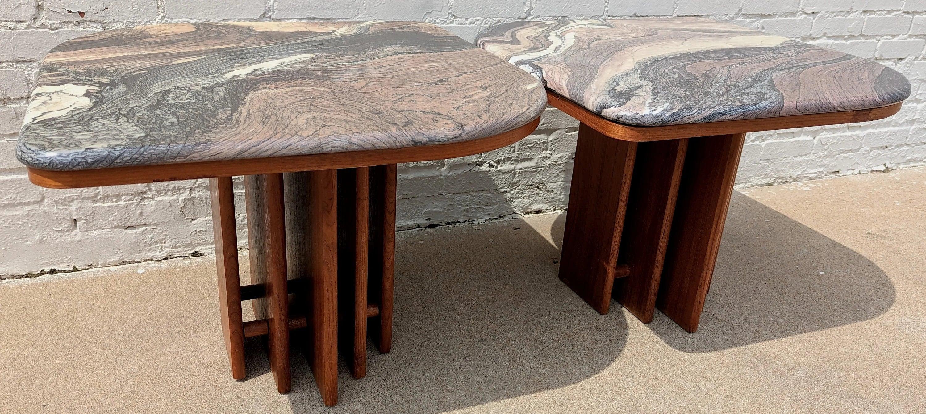 Mid Century Danish Modern Side Tables by Marmorhuset