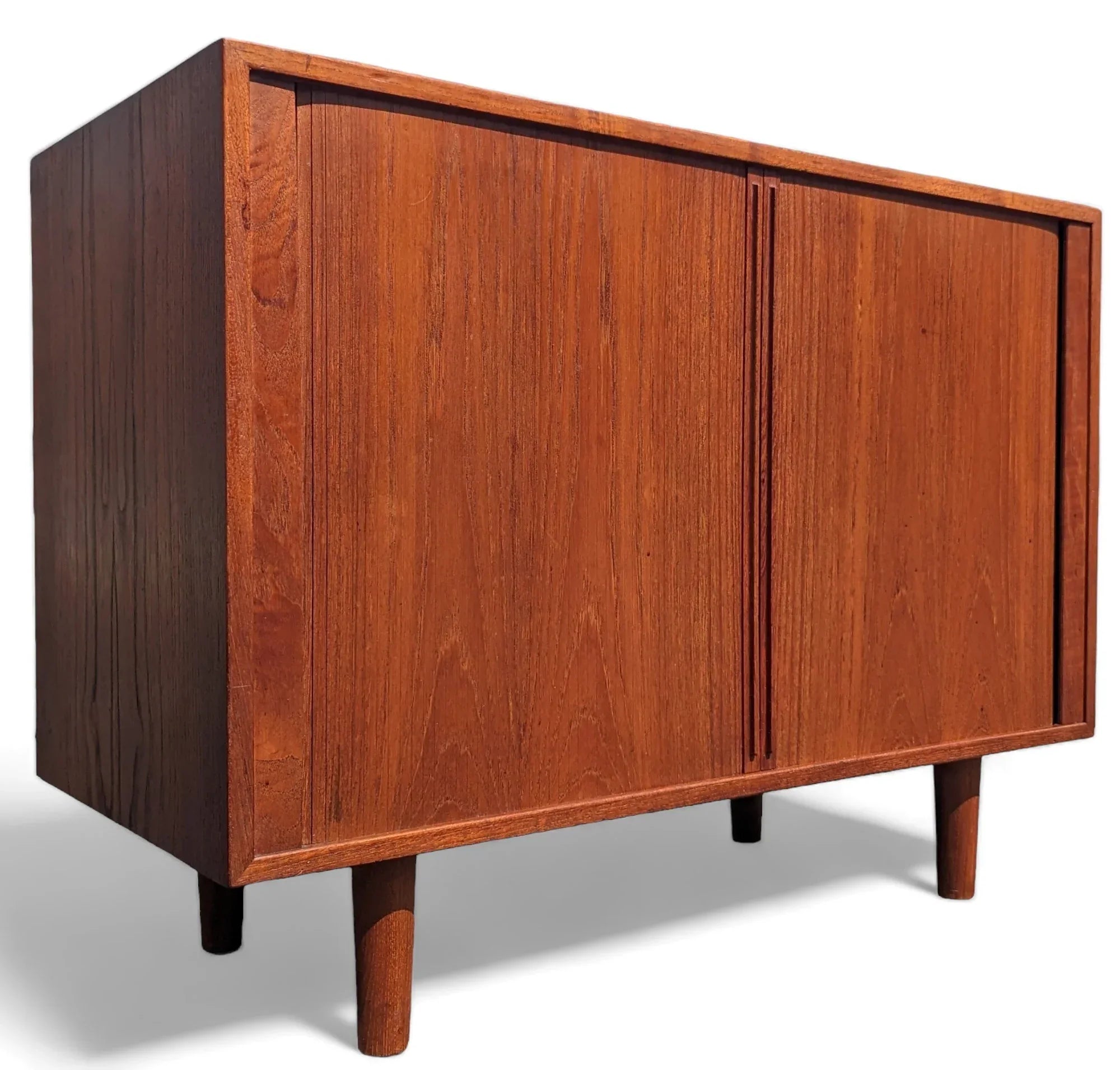 Mid Century Danish Modern Tambour Door Cabinet