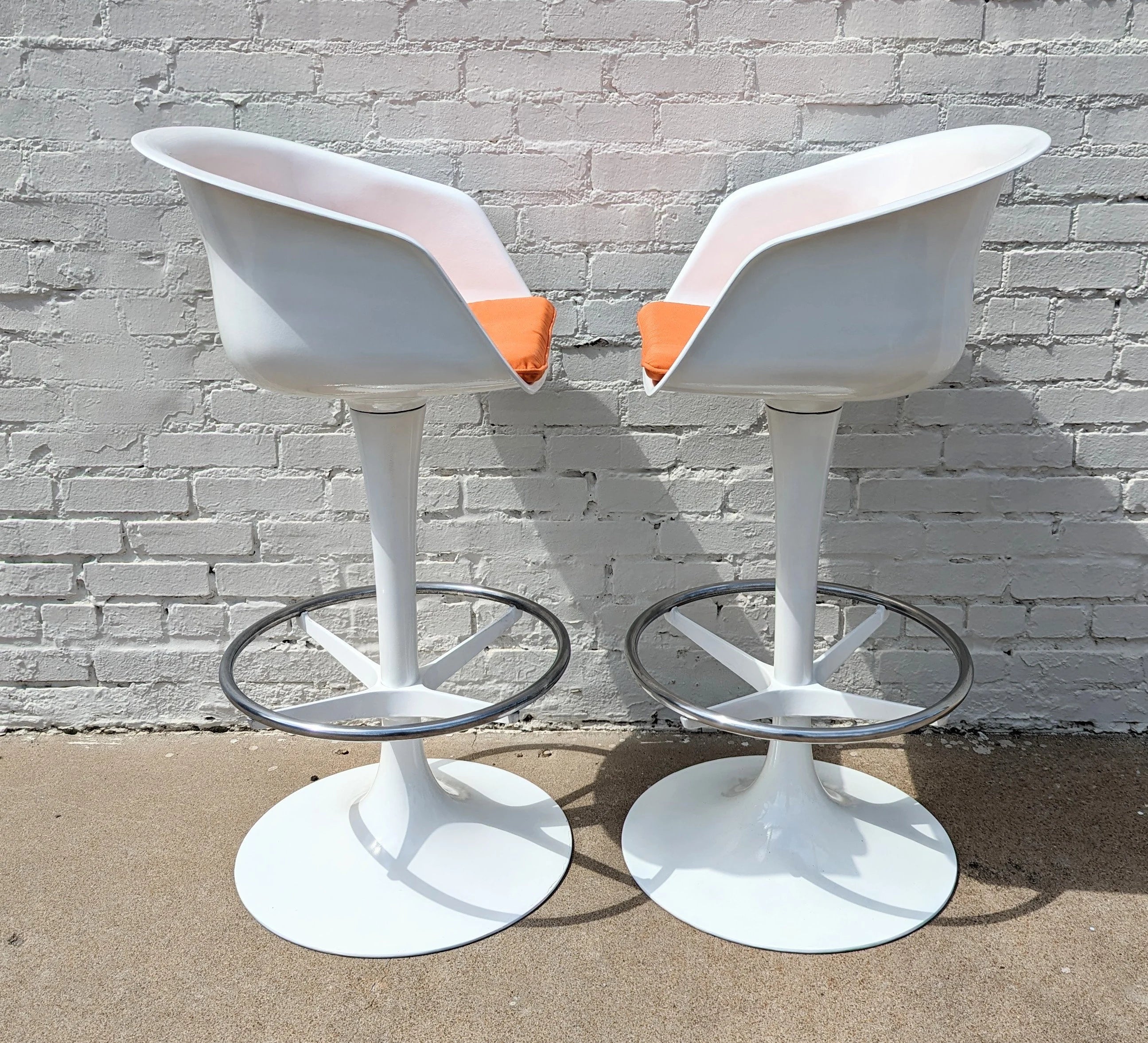 Mid Century Modern Burke Tulip Barstools