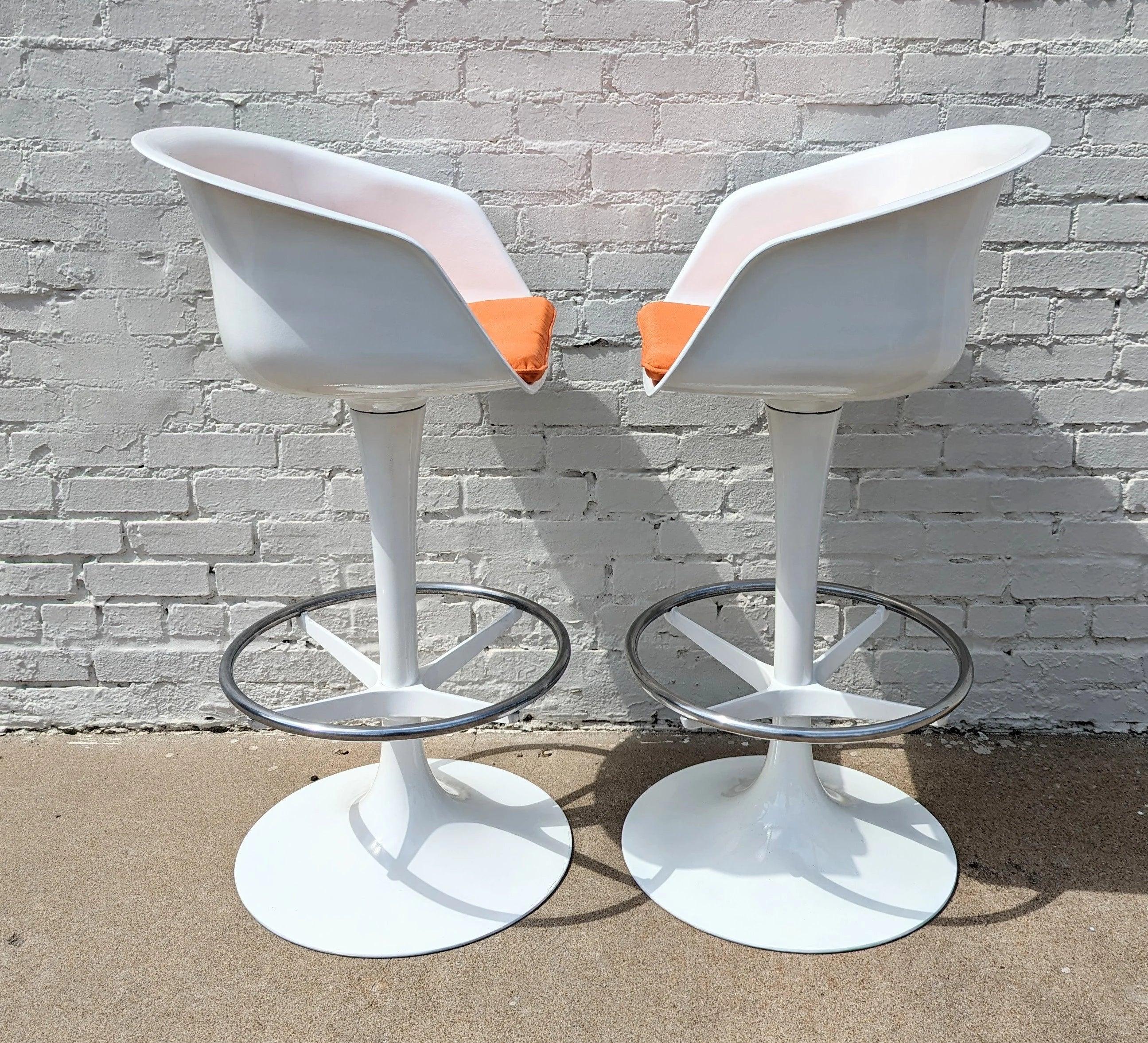 Mid Century Modern Burke Tulip Barstools