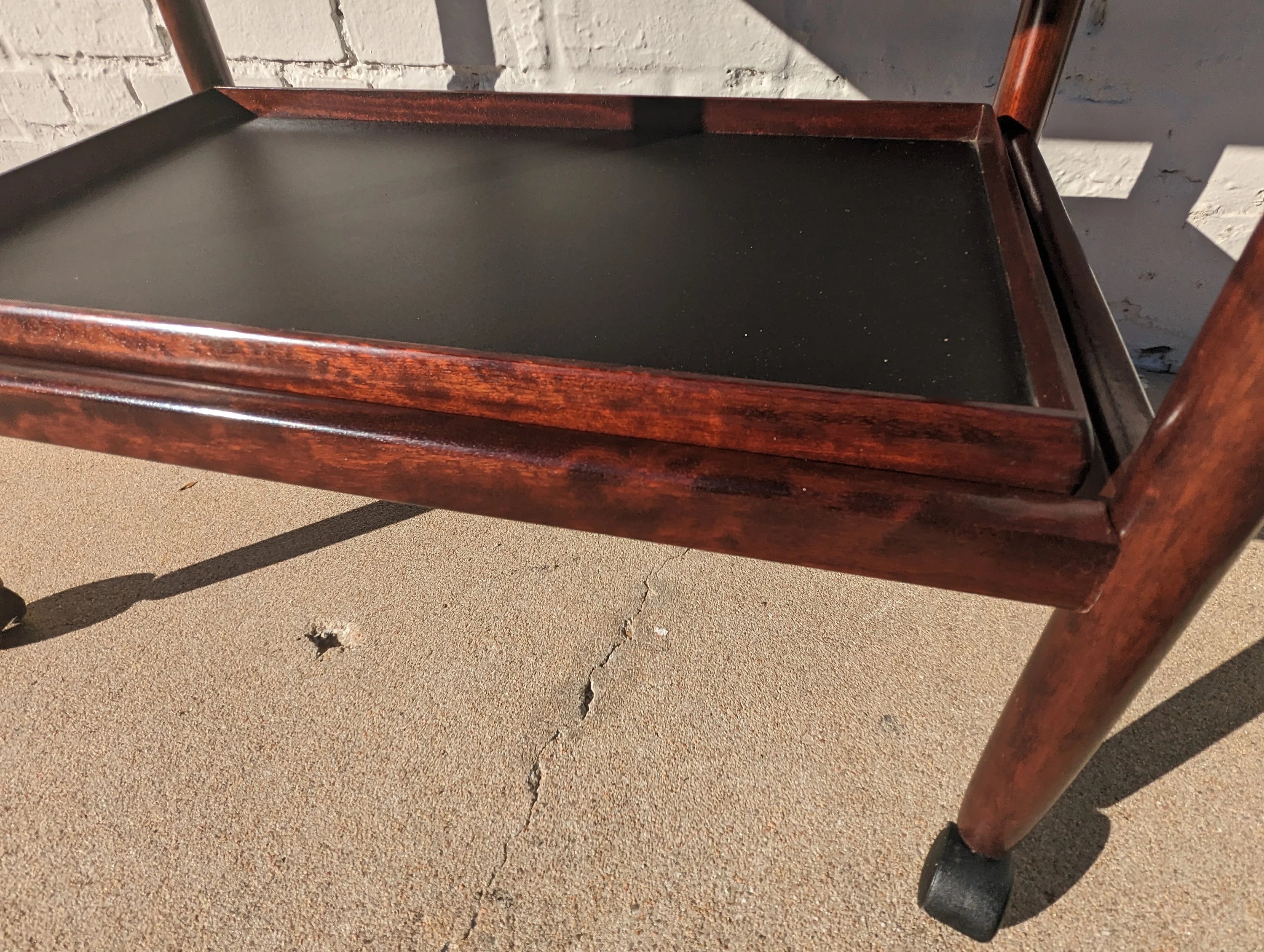 Mid Century Danish Modern Rosewood Rolling Bar