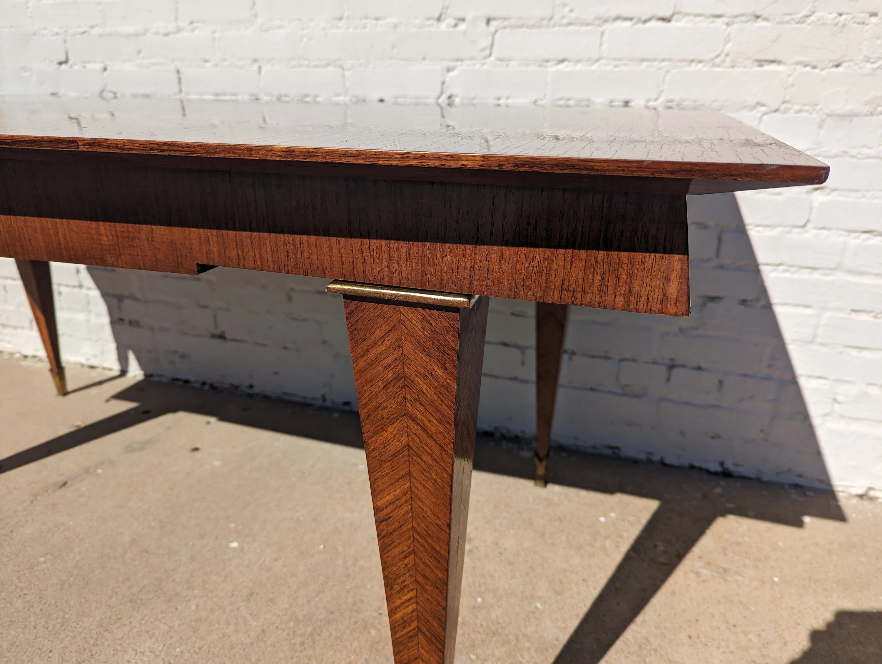 Mid Century Italian Modern Herringbone Dining Table