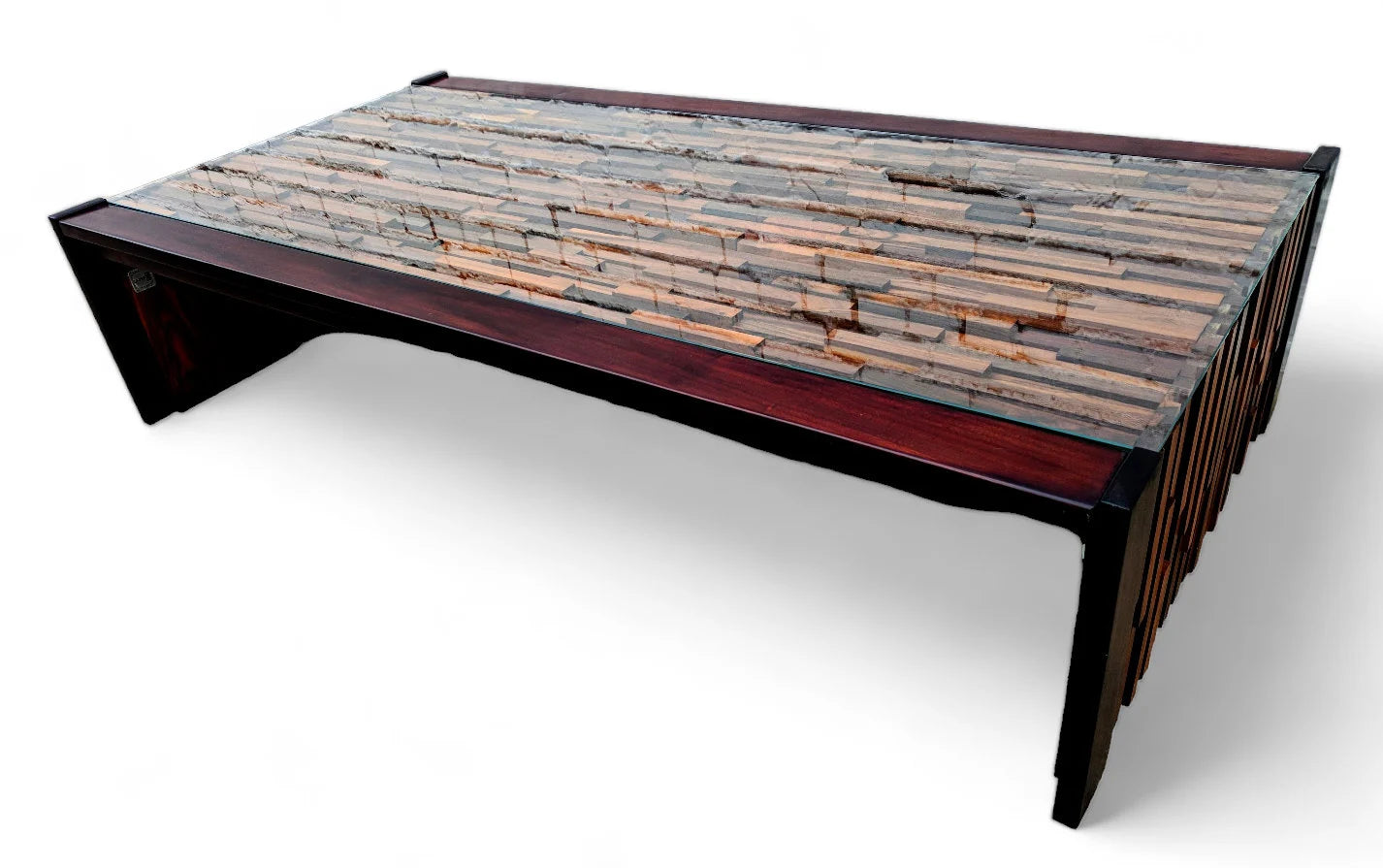 Mid Century Modern Percival Lafer Brutalist Rosewood Coffee Table