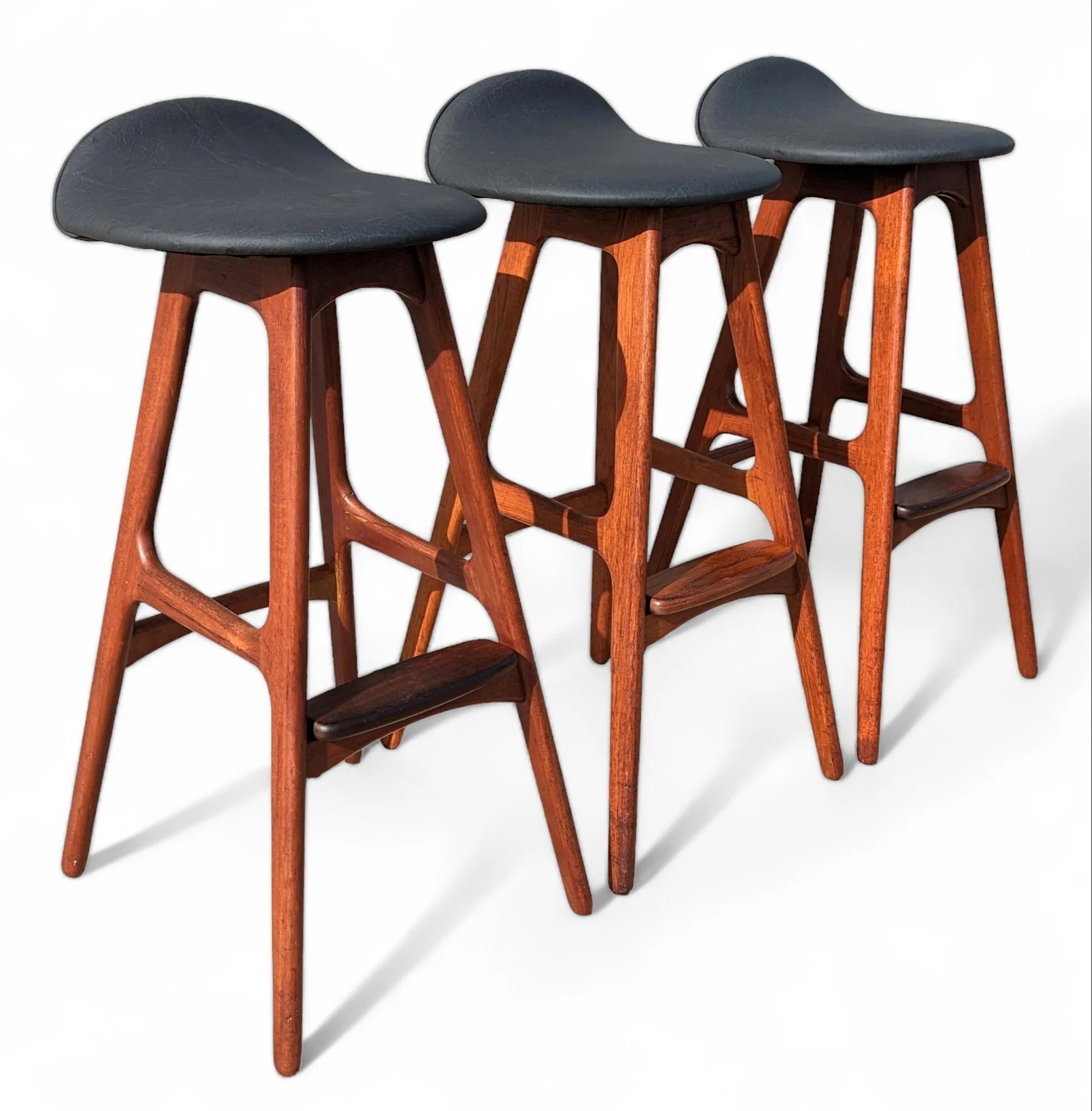 Mid Century Danish Modern Eric Buch Teak Barstools