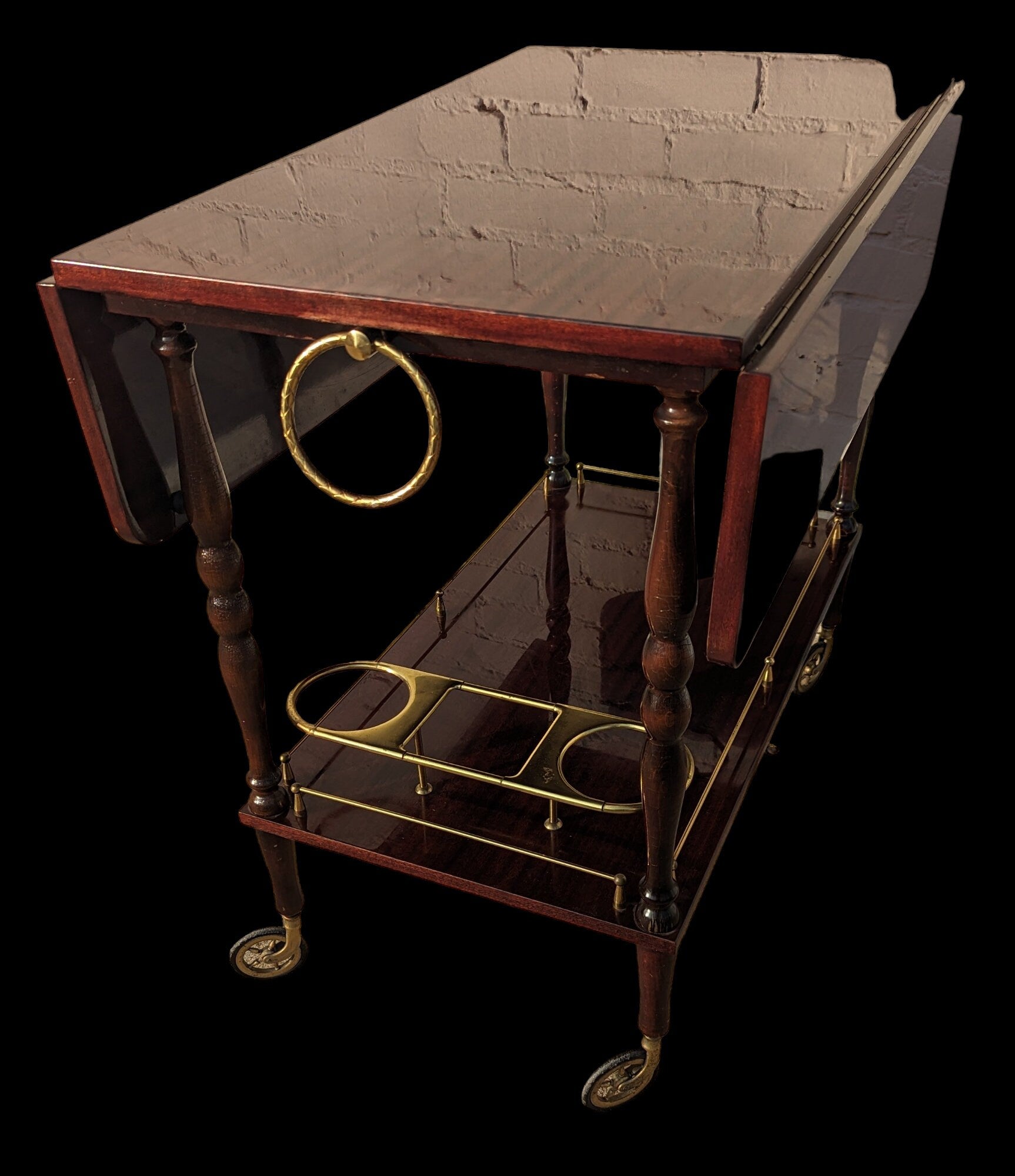 Mid Century French Modern Lacquered Barcart