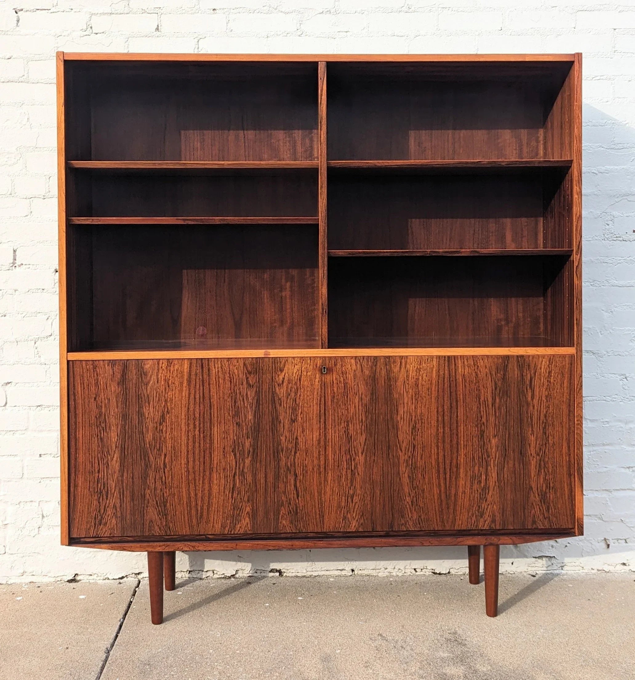 Mid Century Danish Modern Poul Hundevad Rosewood Bookcase