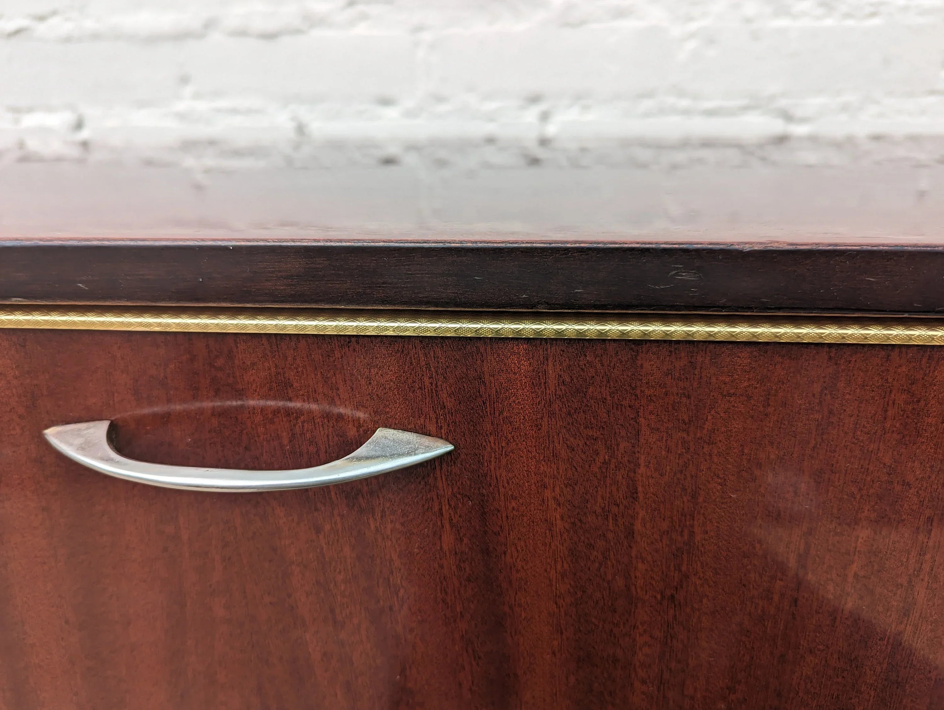 Mid Century French Modern Rosewood Rolling Barcart
