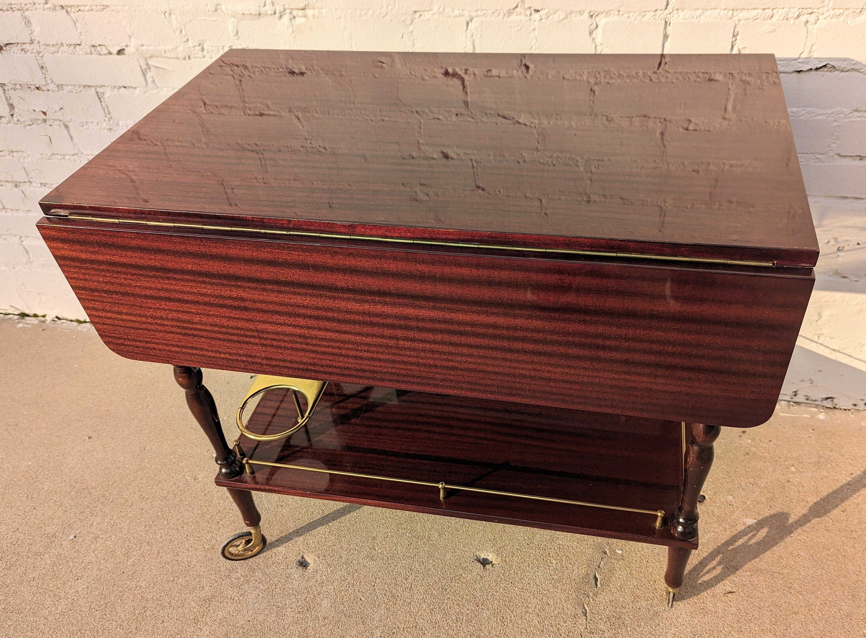 Mid Century French Modern Lacquered Barcart