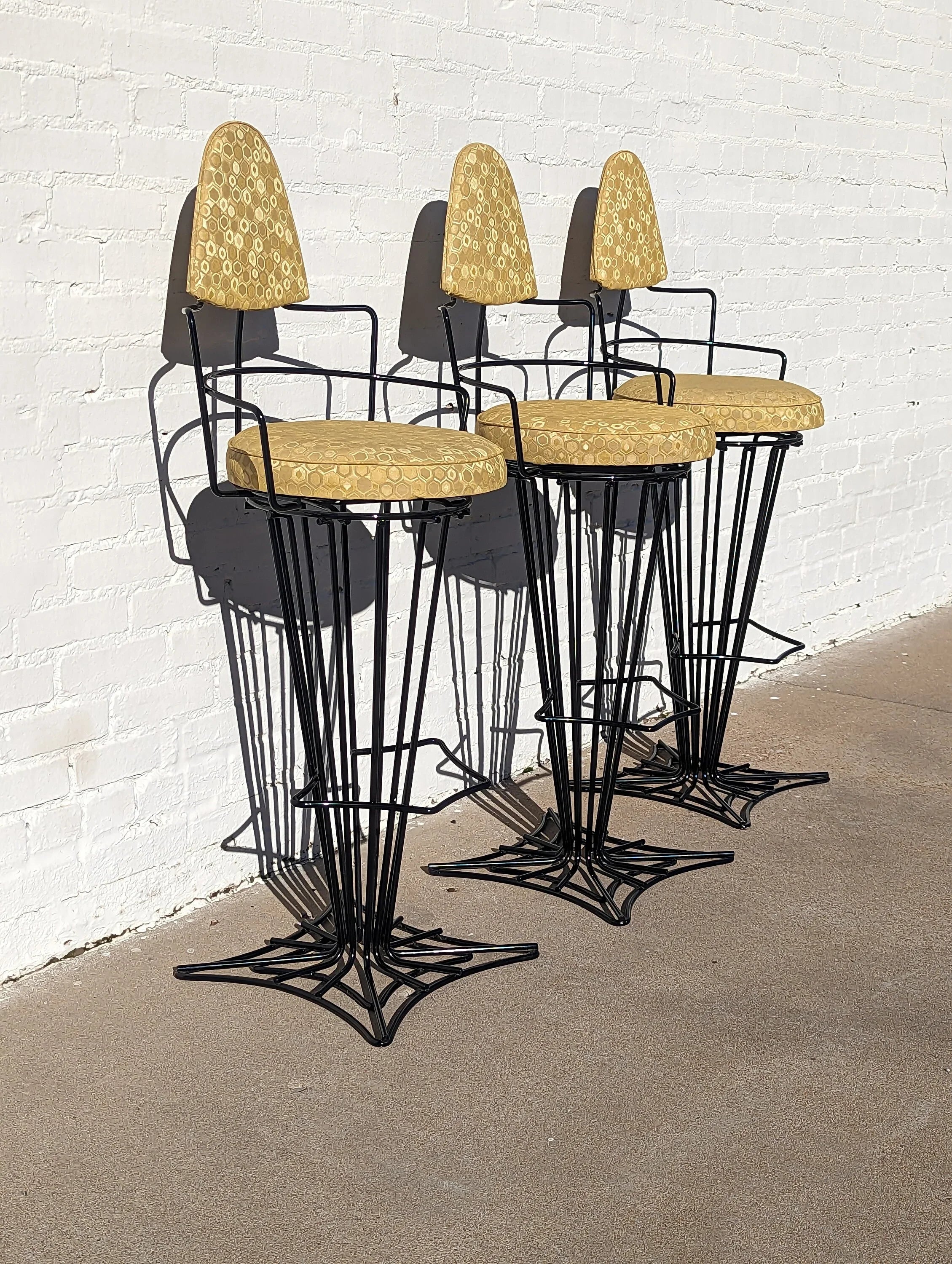 Mid Century Modern Joal Flex Iron Barstools