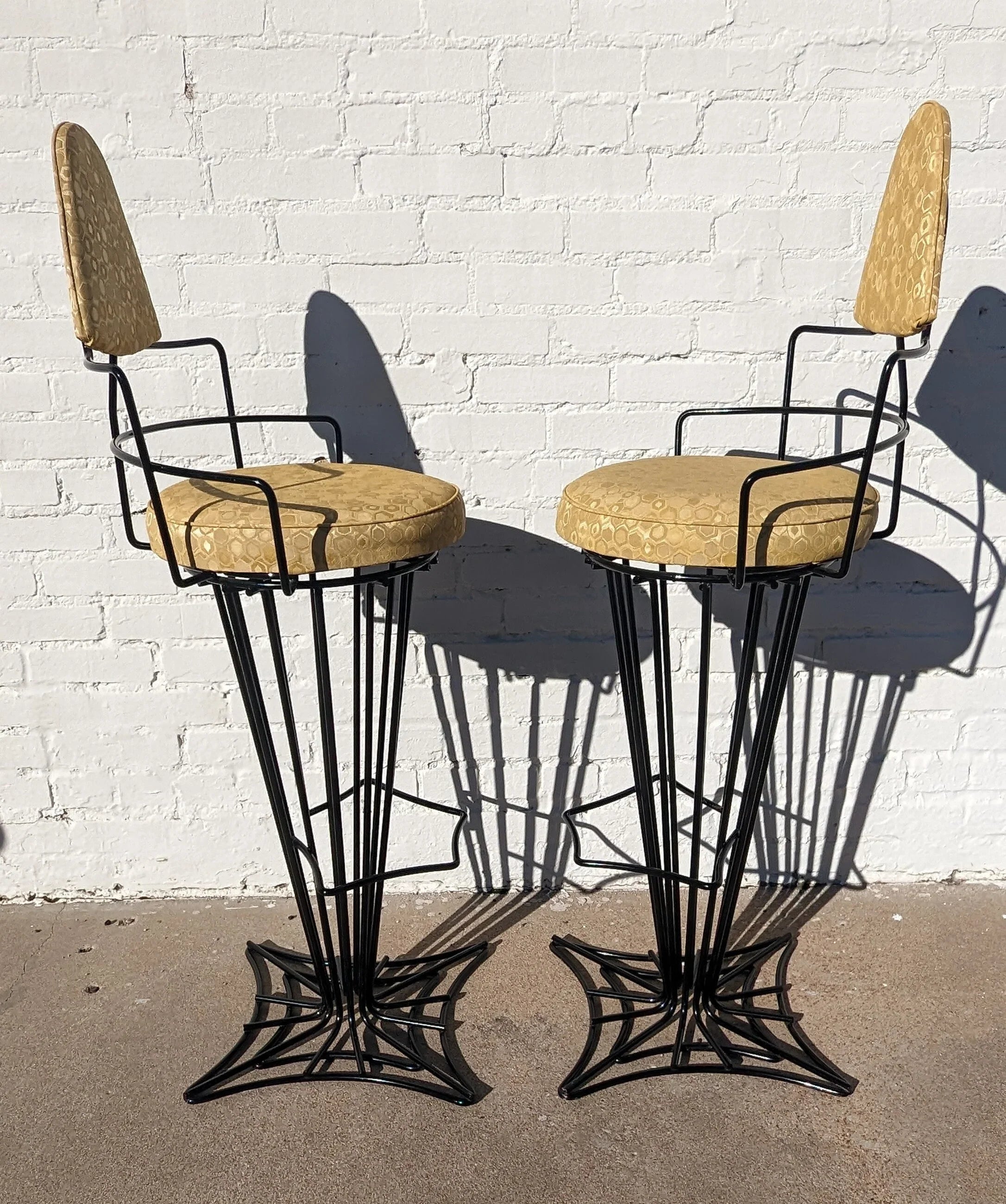 Mid Century Modern Joal Flex Iron Barstools