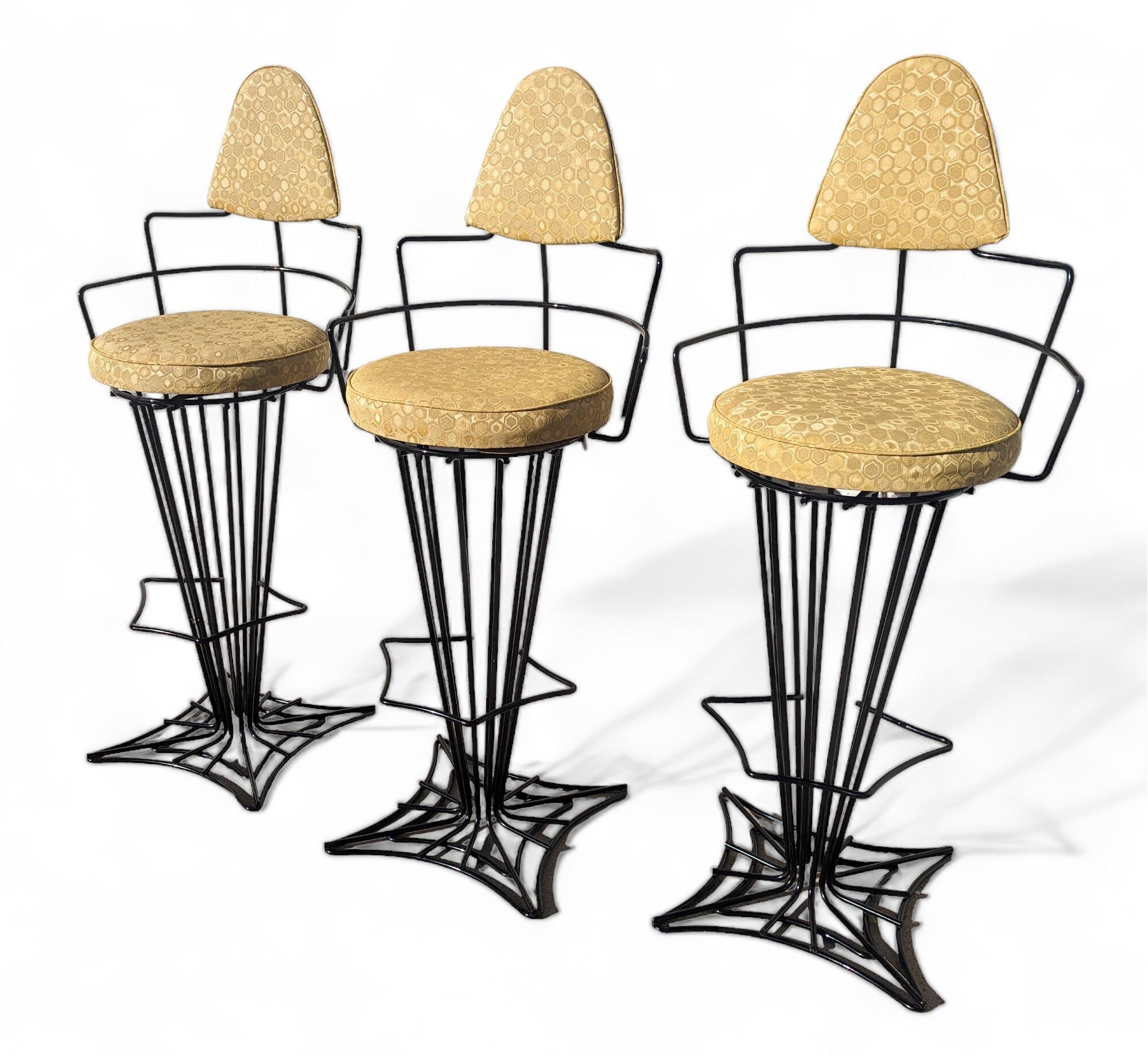 Mid Century Modern Joal Flex Iron Barstools