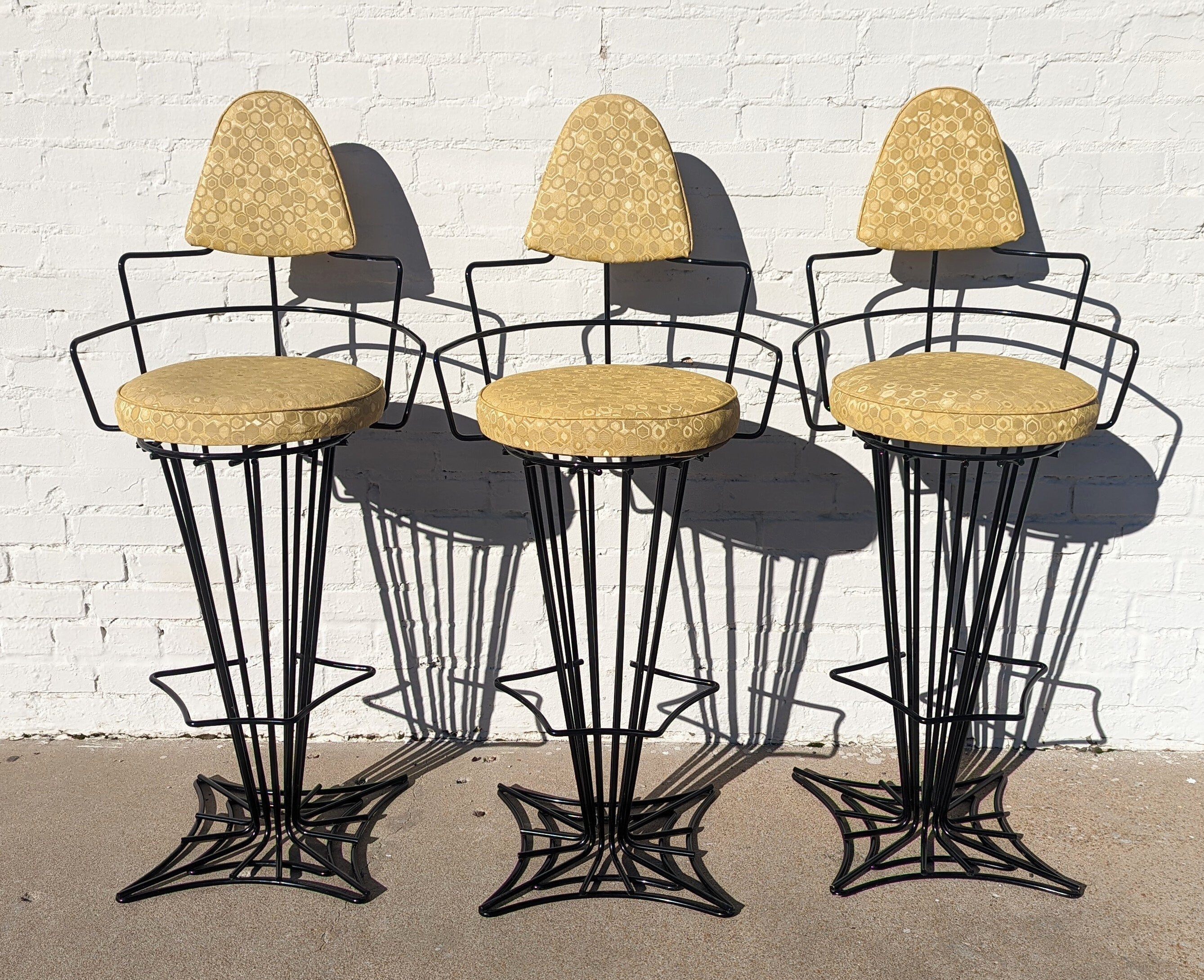 Mid Century Modern Joal Flex Iron Barstools