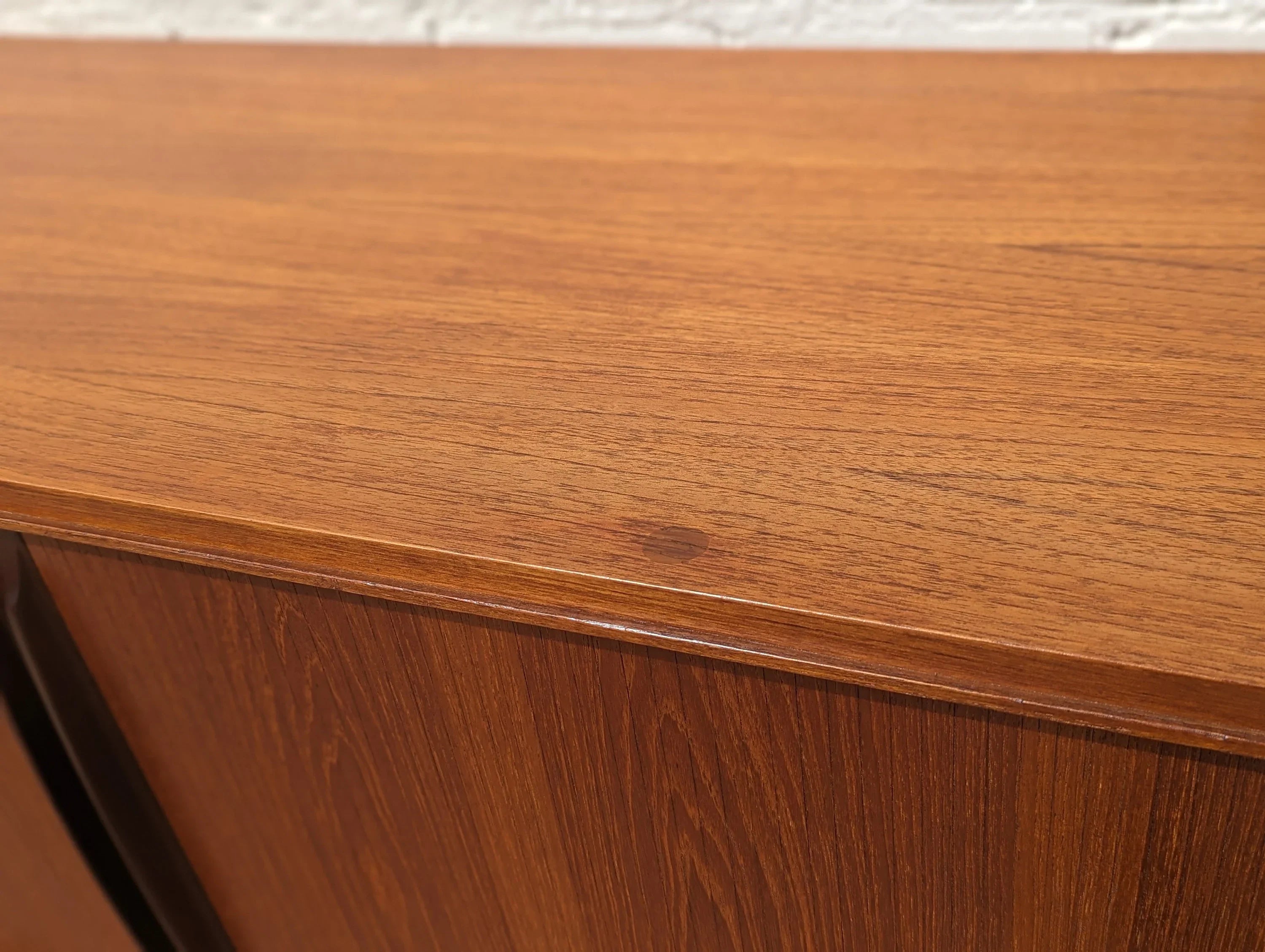 Mid Century Danish Modern Tambour Door Credenza