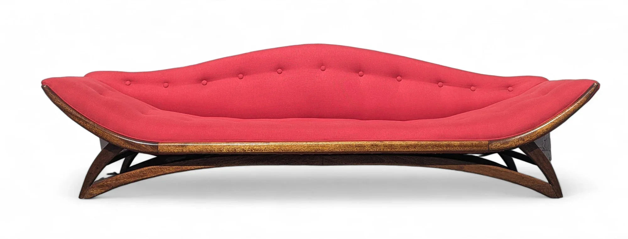 Mid Century Modern Red Gondola Sofa by Carter Manufacturing