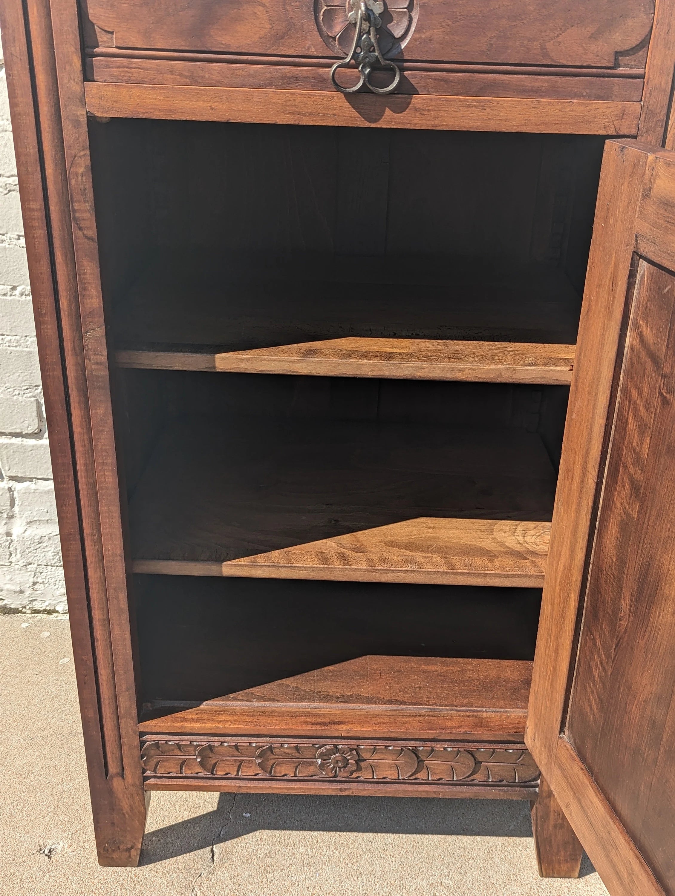 French Carved Oak Preserves Cabinet