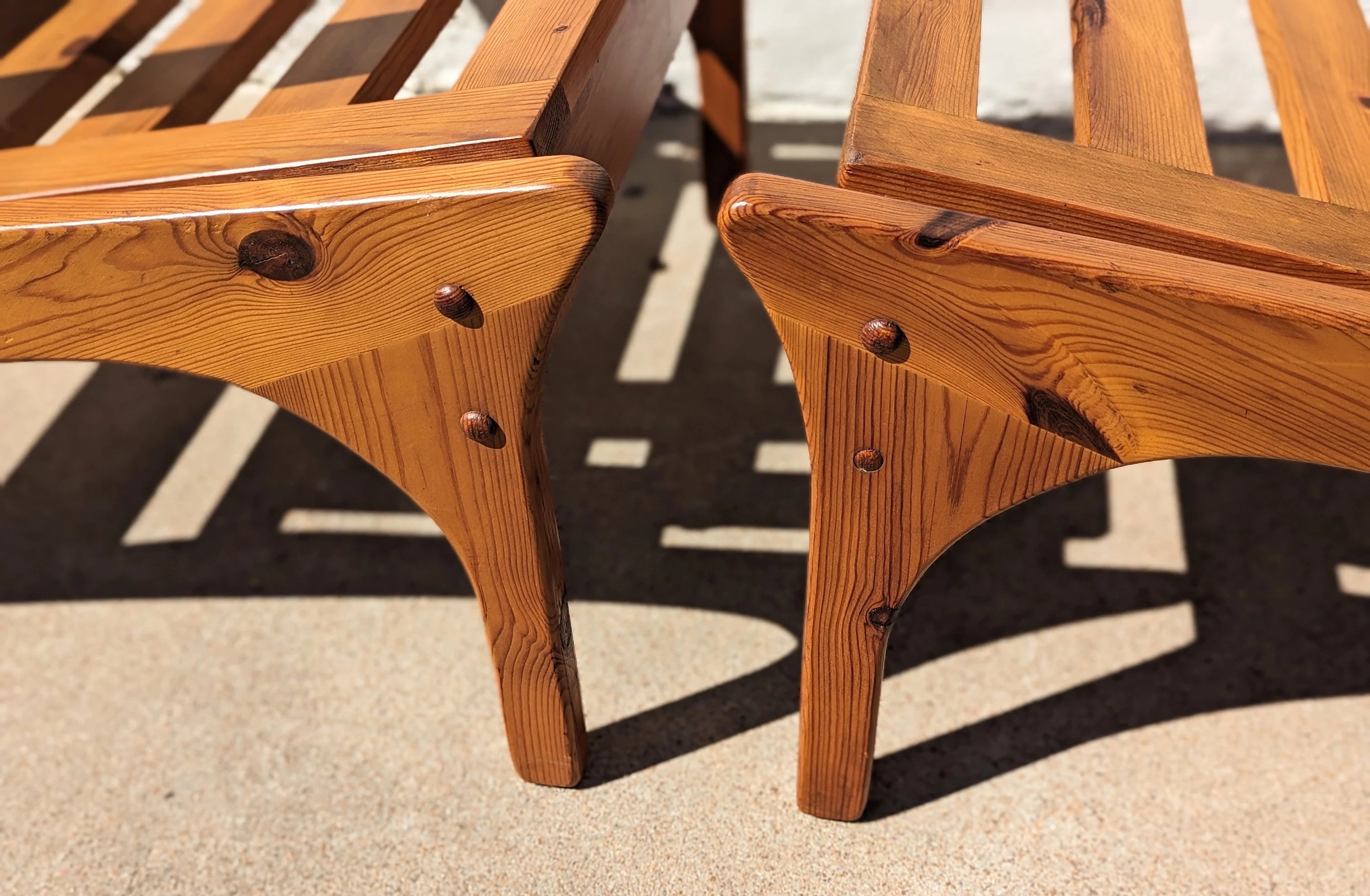 Danish Modern Pine Lounge Chairs