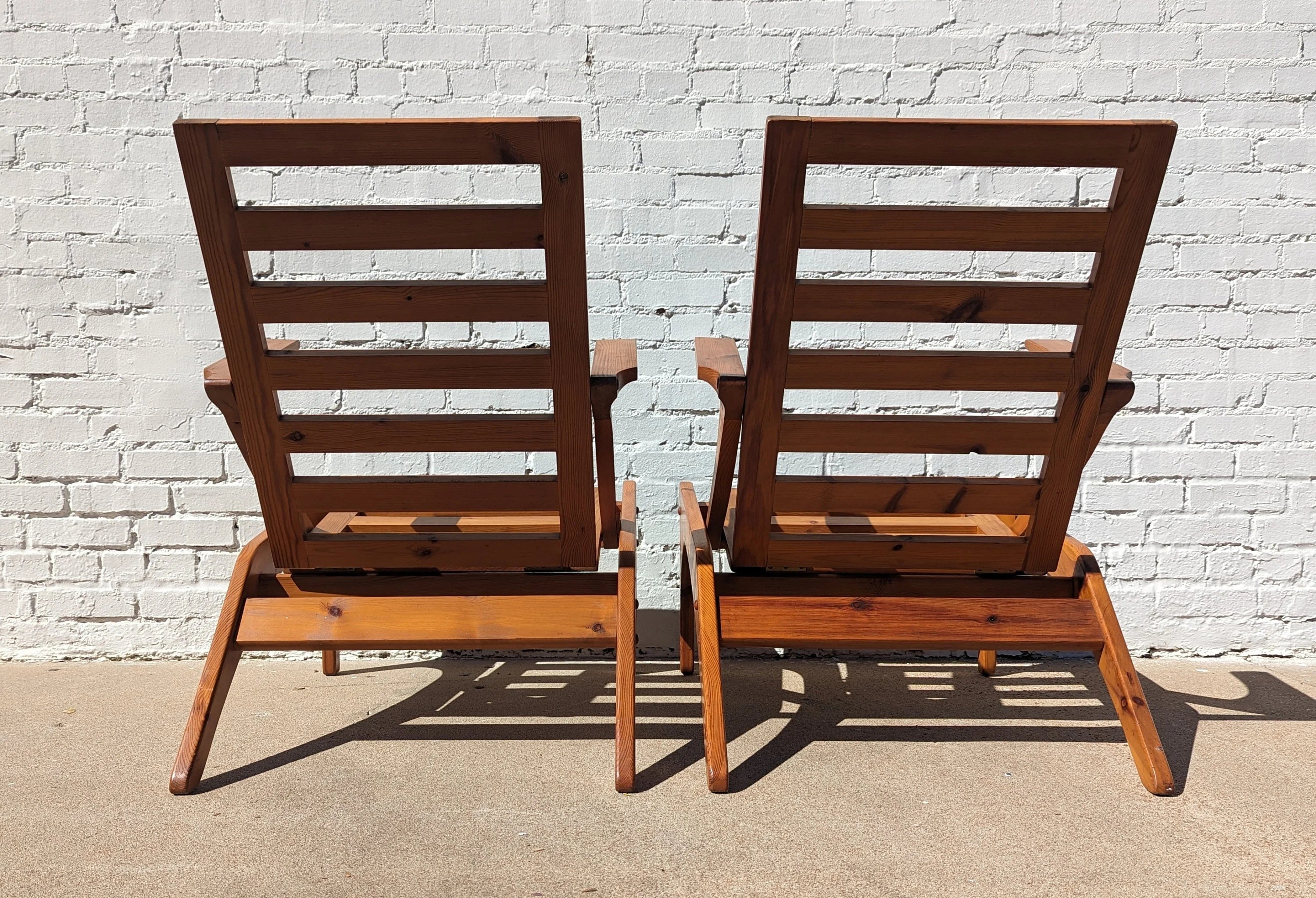 Danish Modern Pine Lounge Chairs
