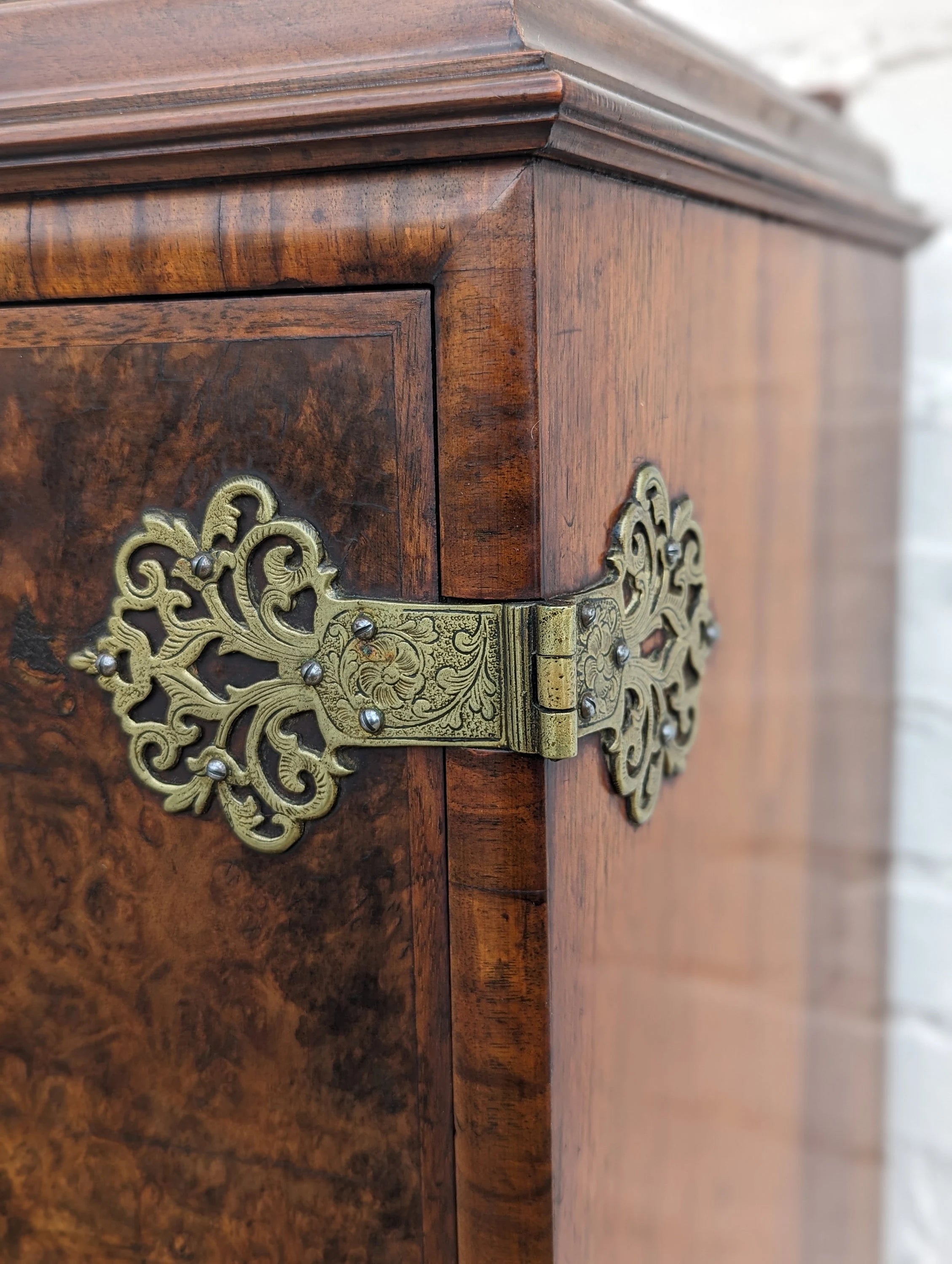 English Burlwood & Walnut Cabinet