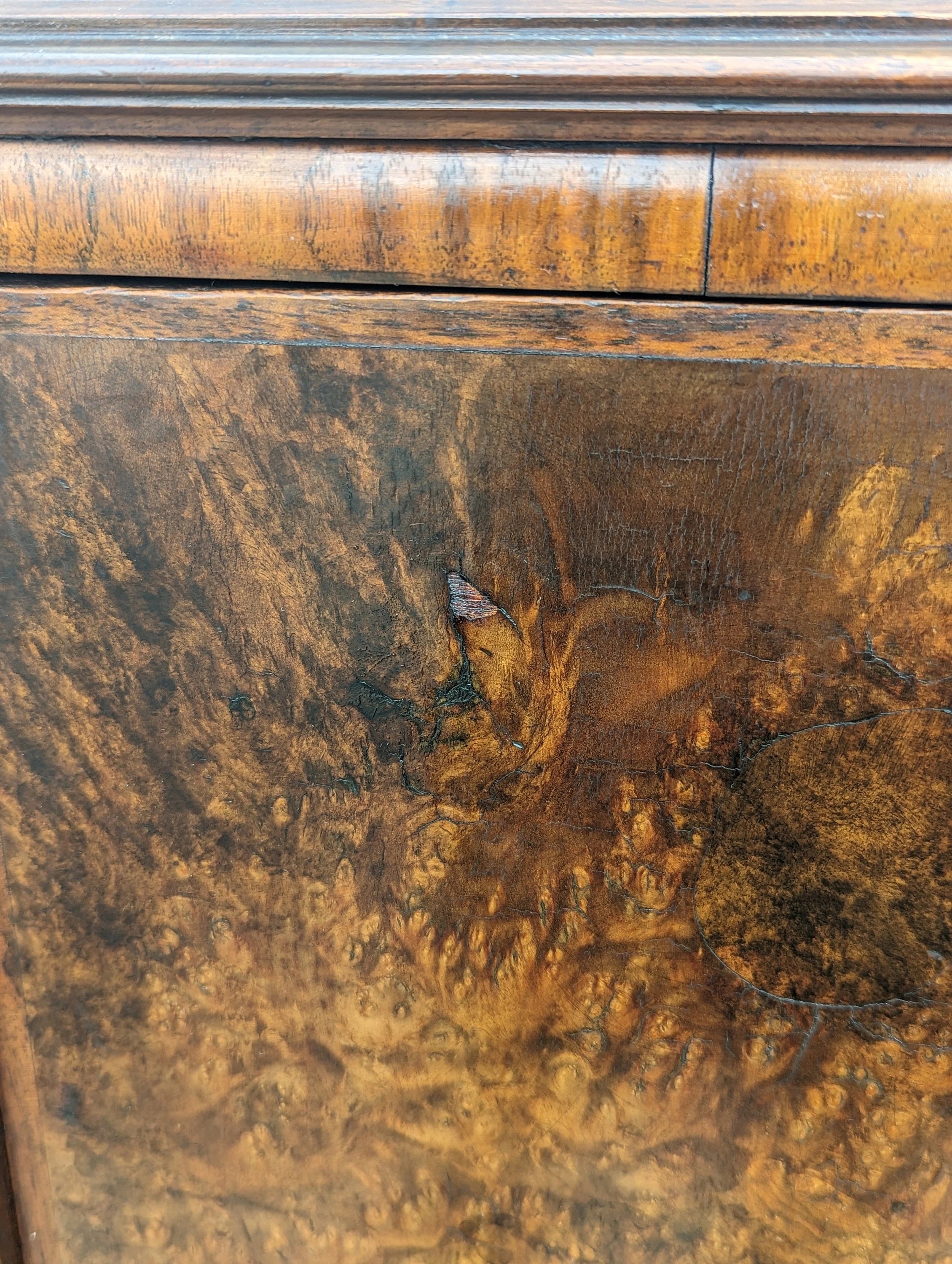 English Burlwood & Walnut Cabinet
