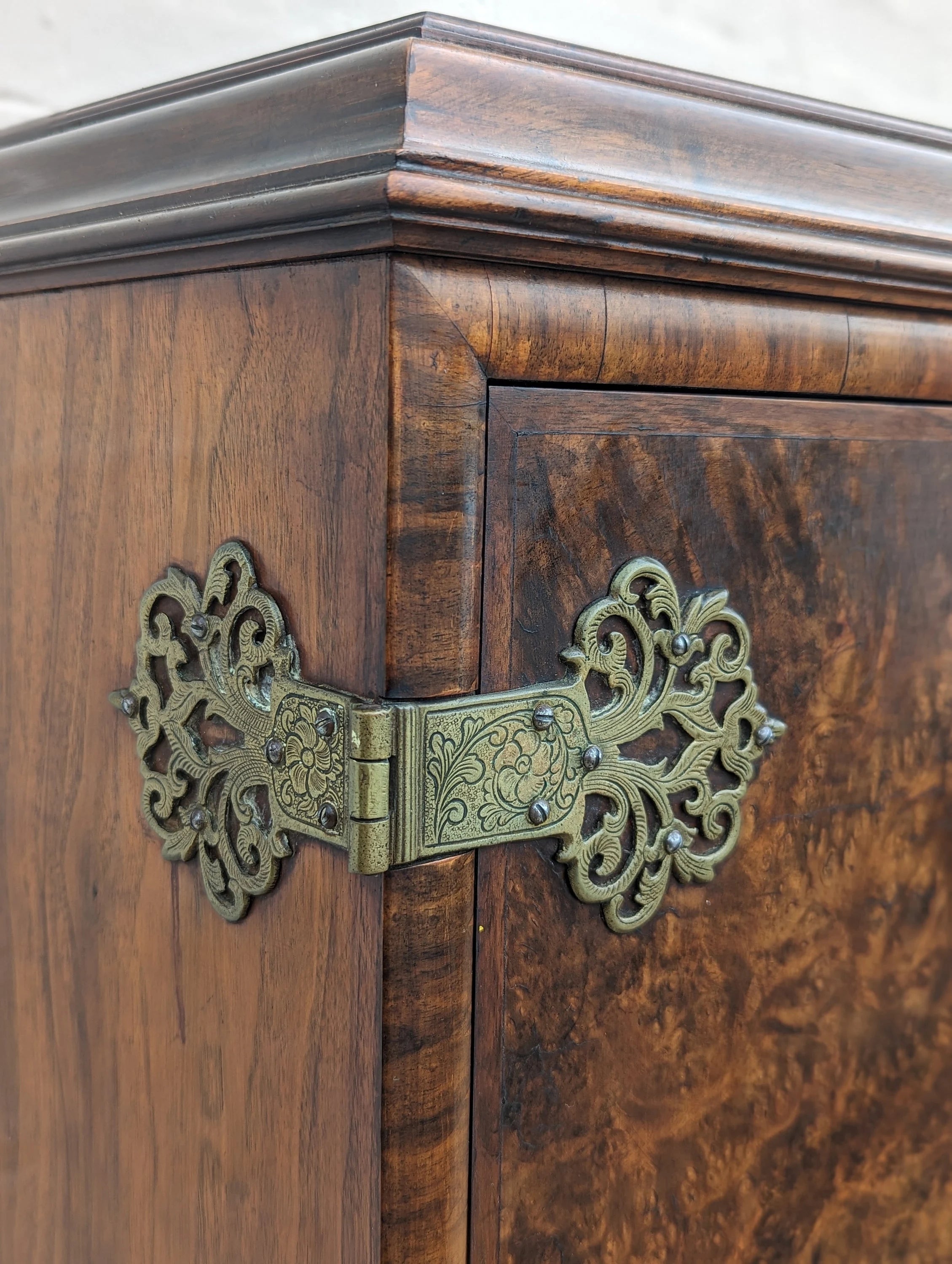 English Burlwood & Walnut Cabinet