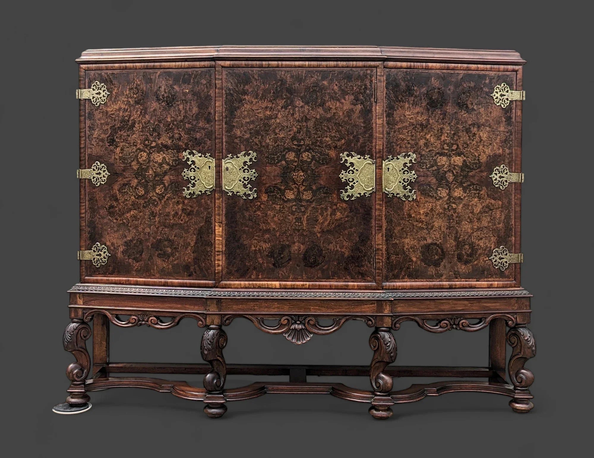 English Burlwood & Walnut Cabinet