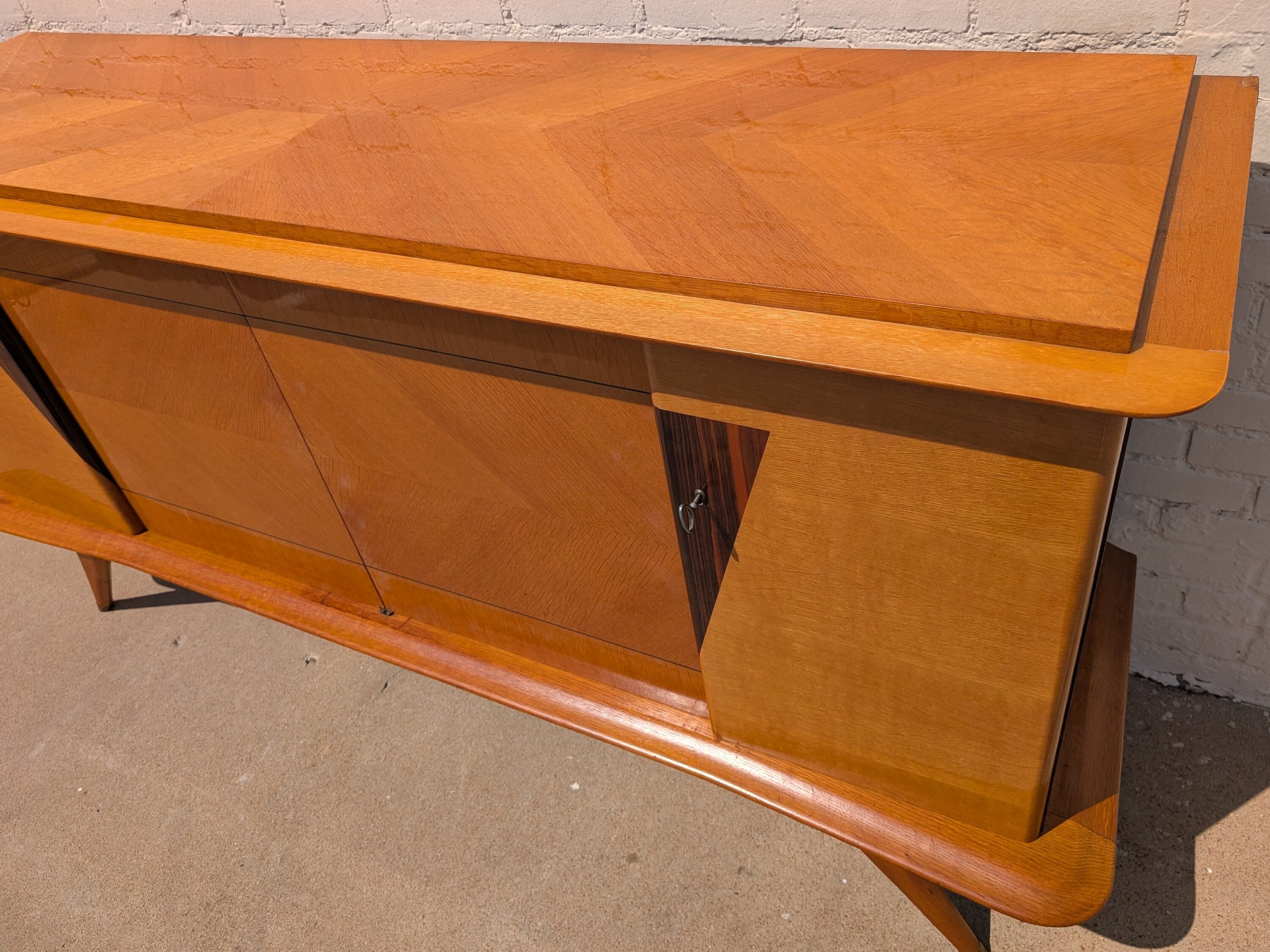 French Modern Lacquered Inlay Sideboard