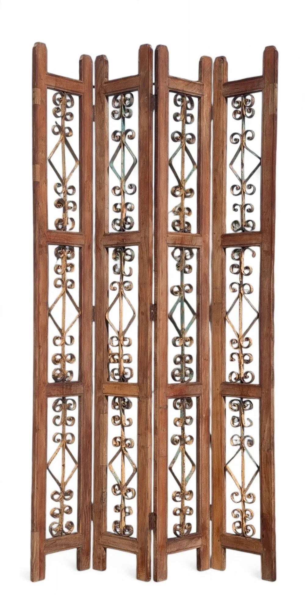 Rustic French Oak and Iron Screen Divider