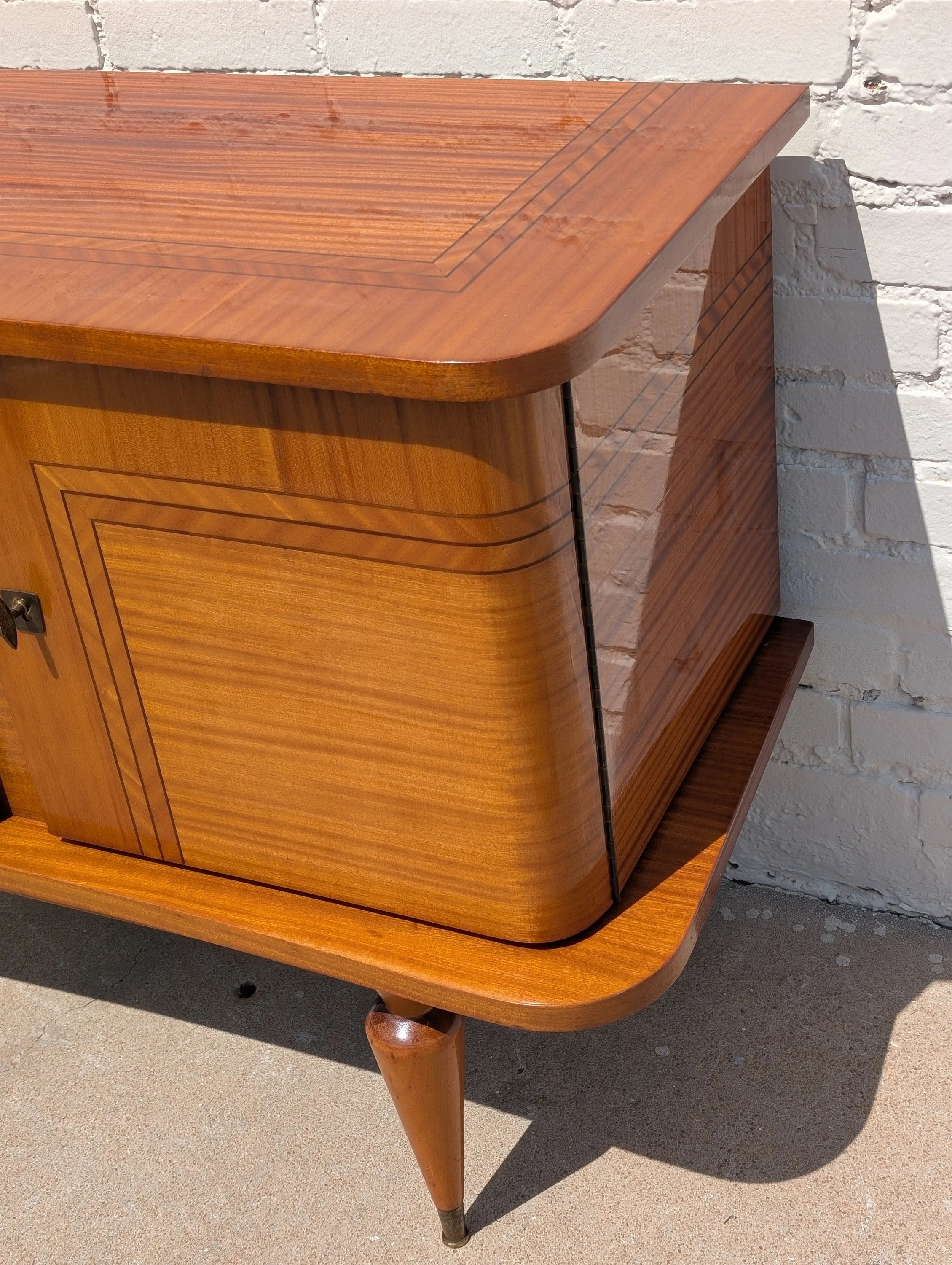 French Modern Lacquered Inlay Cabinet