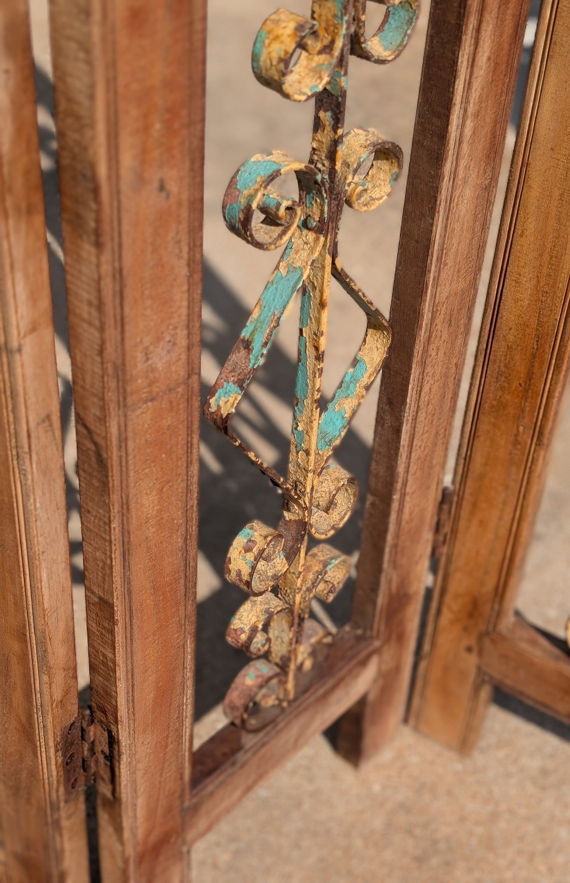 Rustic French Oak and Iron Screen Divider