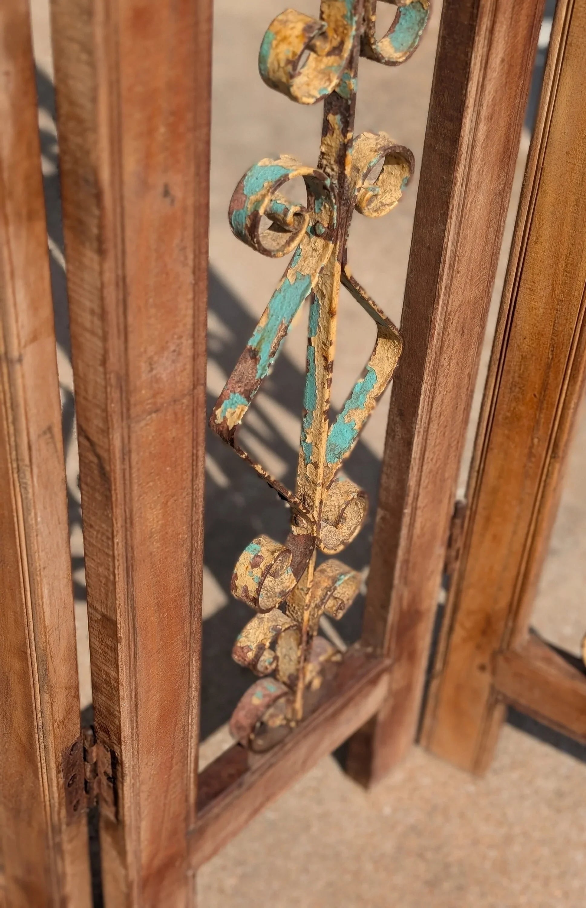 Rustic French Oak and Iron Screen Divider