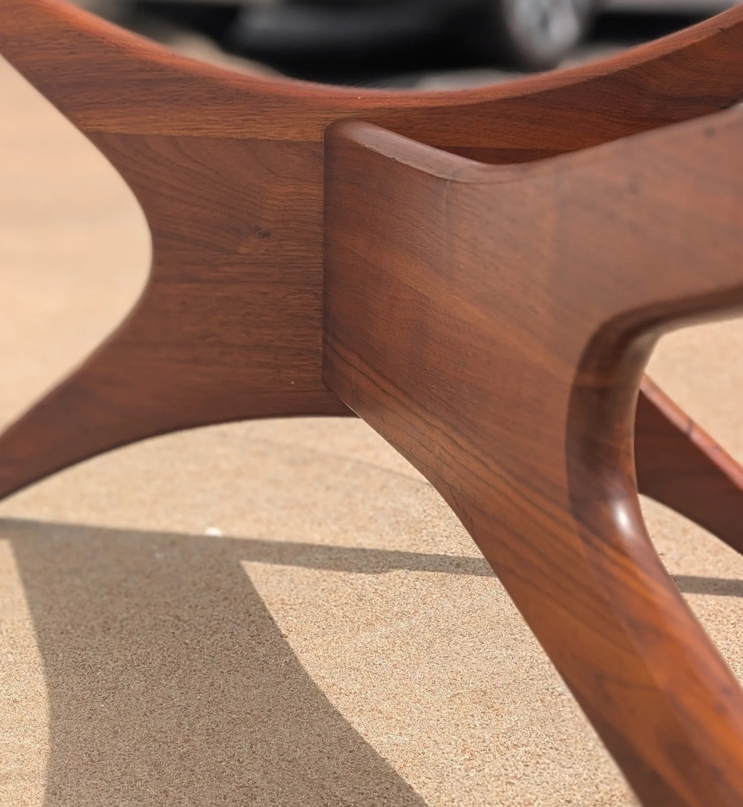 Mid Century Modern Adrian Pearsall Inspired Glass top Coffee Table