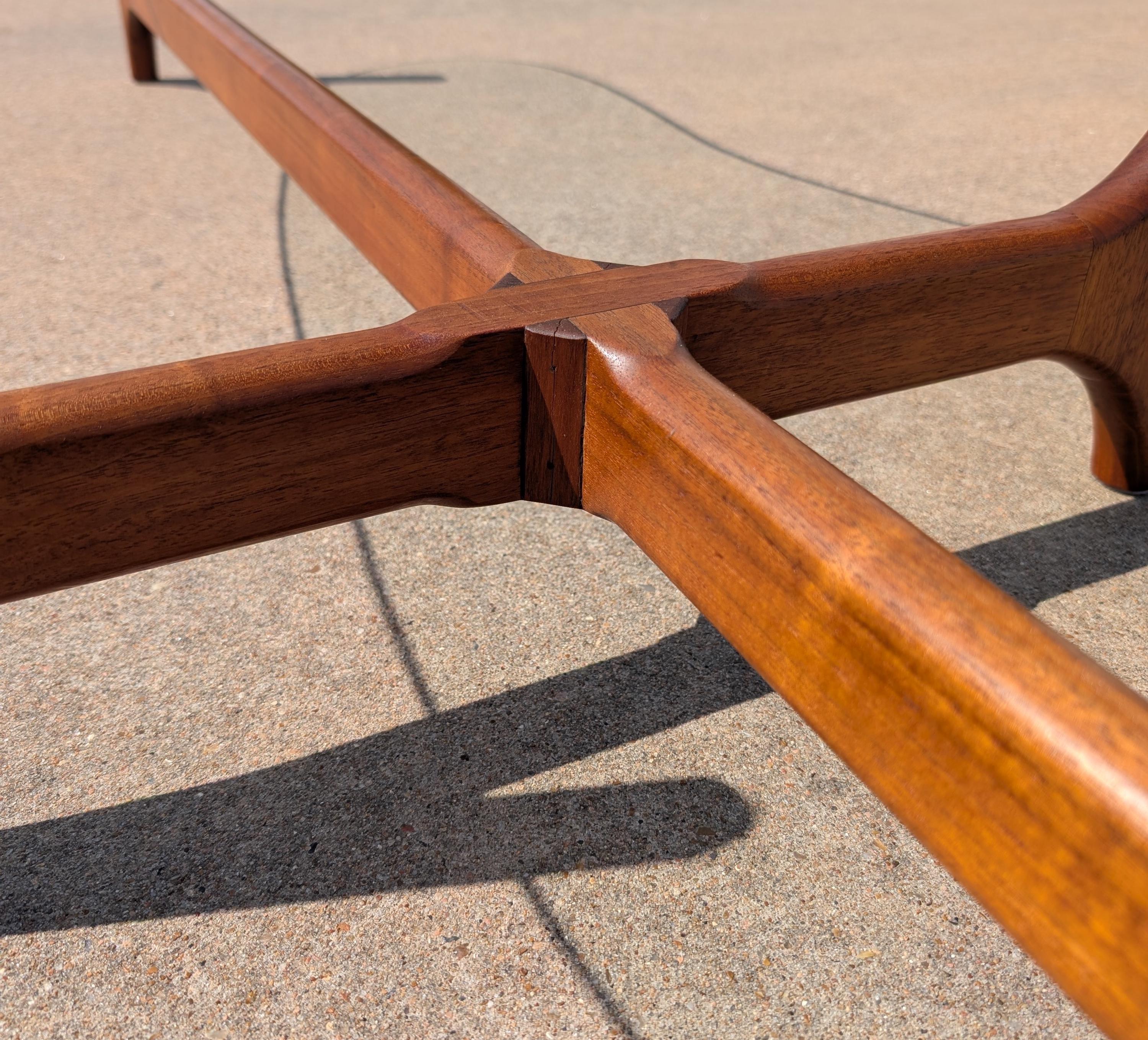 Mid Century Modern Adrian Pearsall Inspired Glass top Coffee Table
