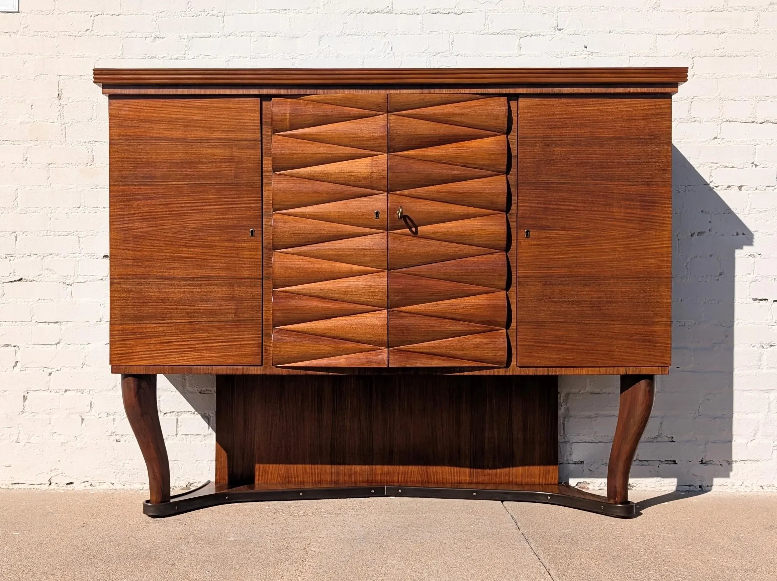 Mid Century Italian Modern Sculptural Dry Bar Attributed Vittorio Dassi