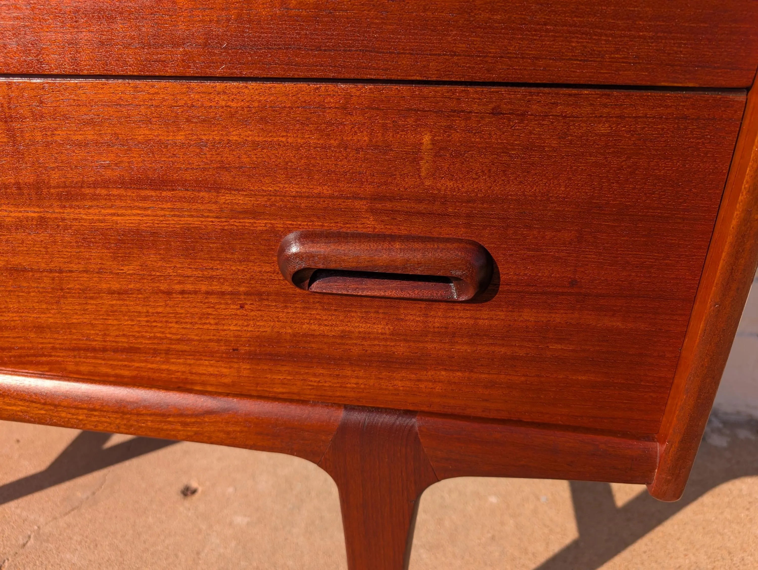 Mid Century English Modern Teak Dresser by Younger