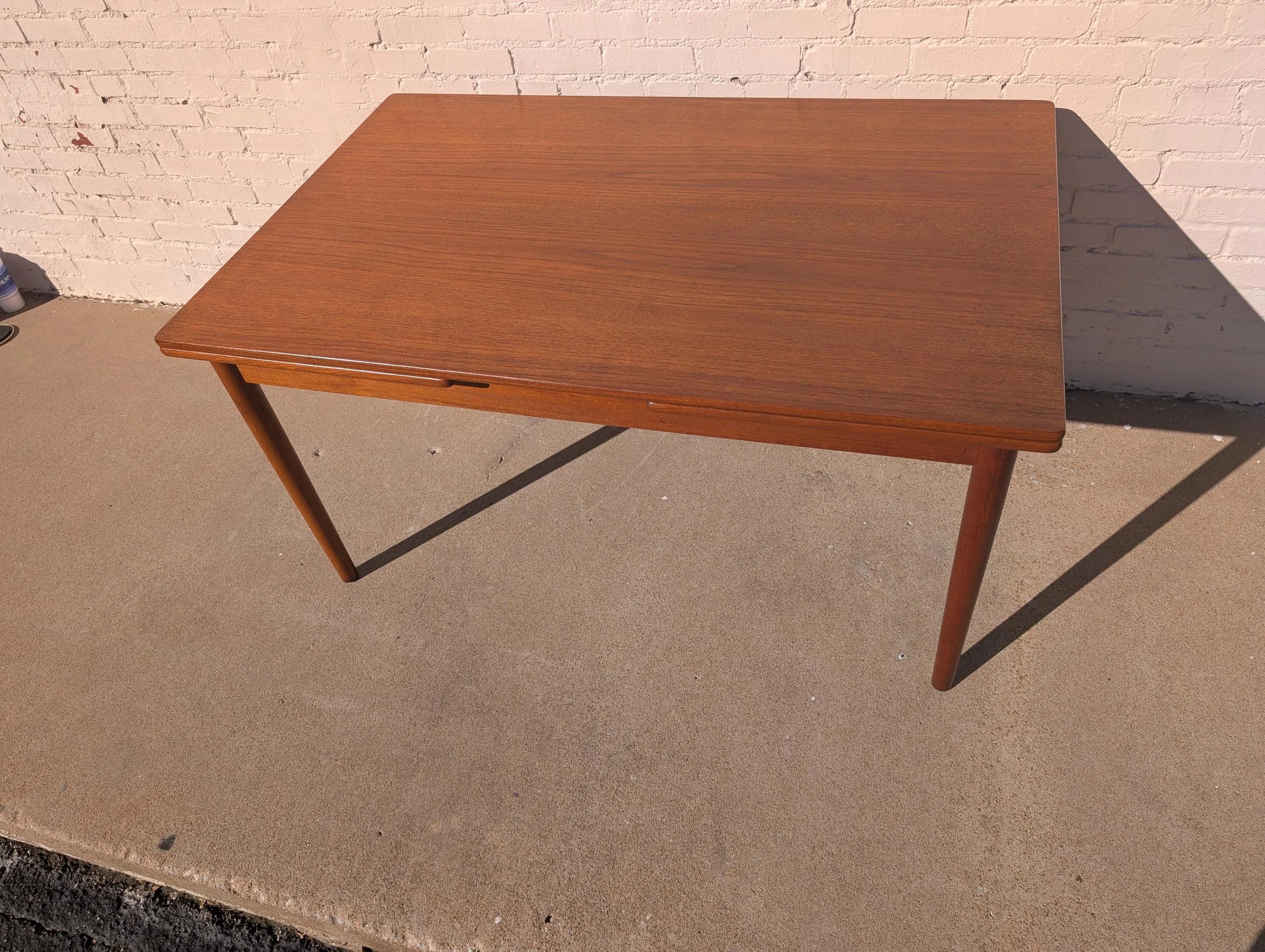 Mid Century Danish Modern Hans Wegner Teak Extendable Dining Table