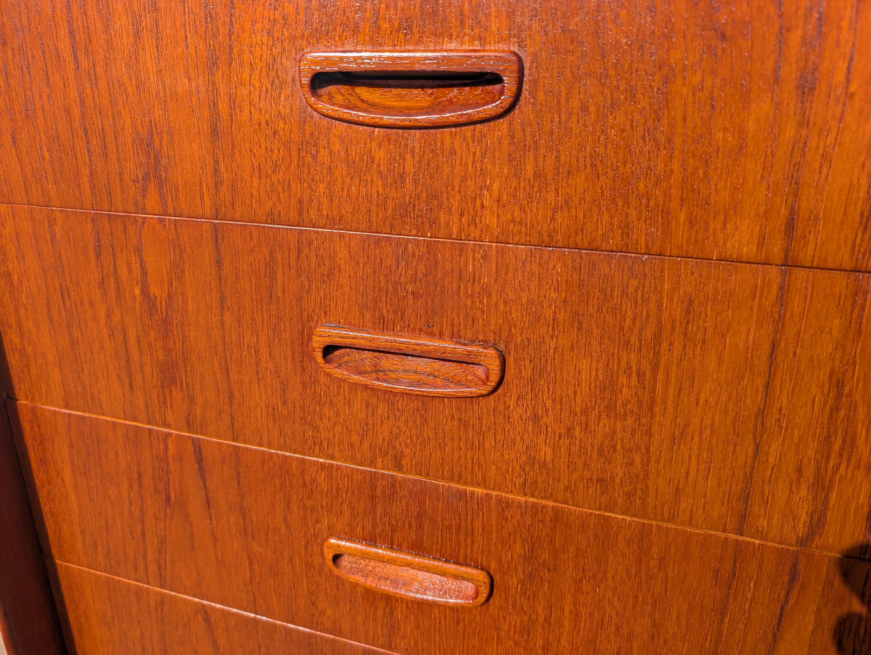 Mid Century English Modern Dalescraft Teak Tambour Door Credenza