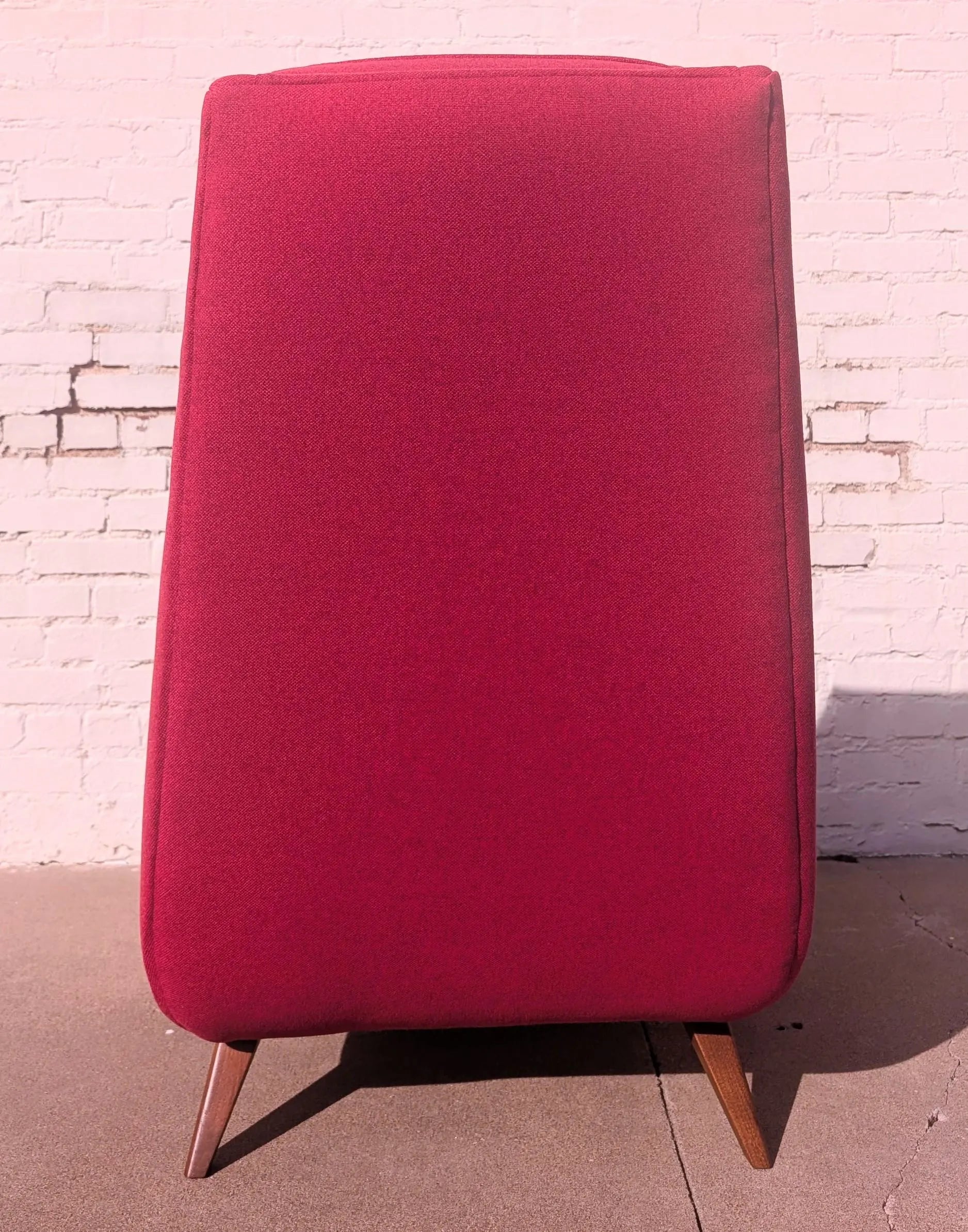 Mid Century Modern High Back Lounge Chair in Red