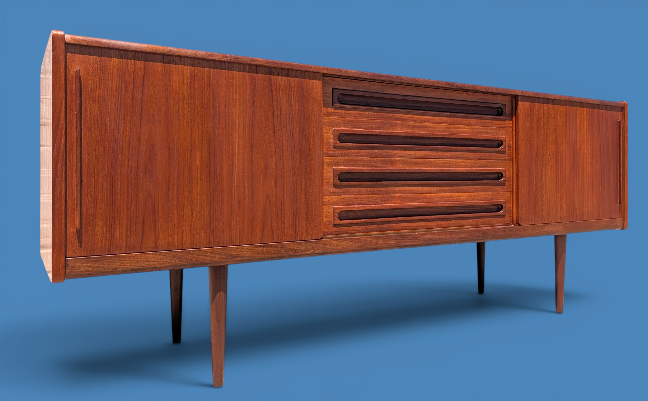 Mid Century Danish Modern Teak Credenza Attributed to Johannes Andersen