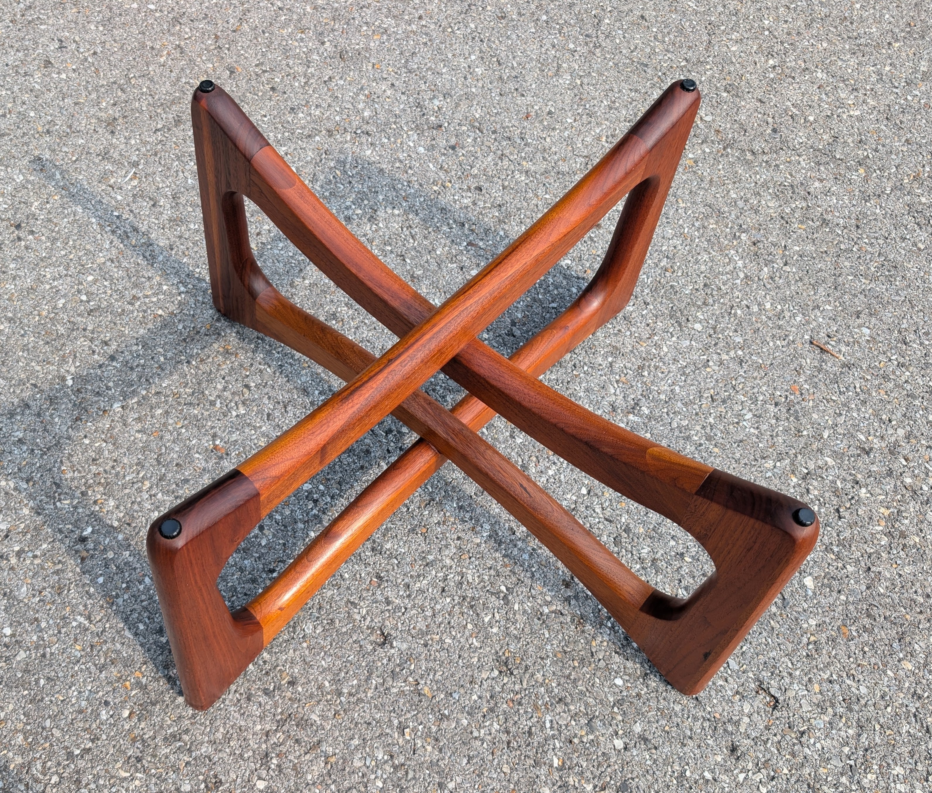 Mid Century Modern Adrian Pearsall Walnut and Glass Ribbon Coffee Table