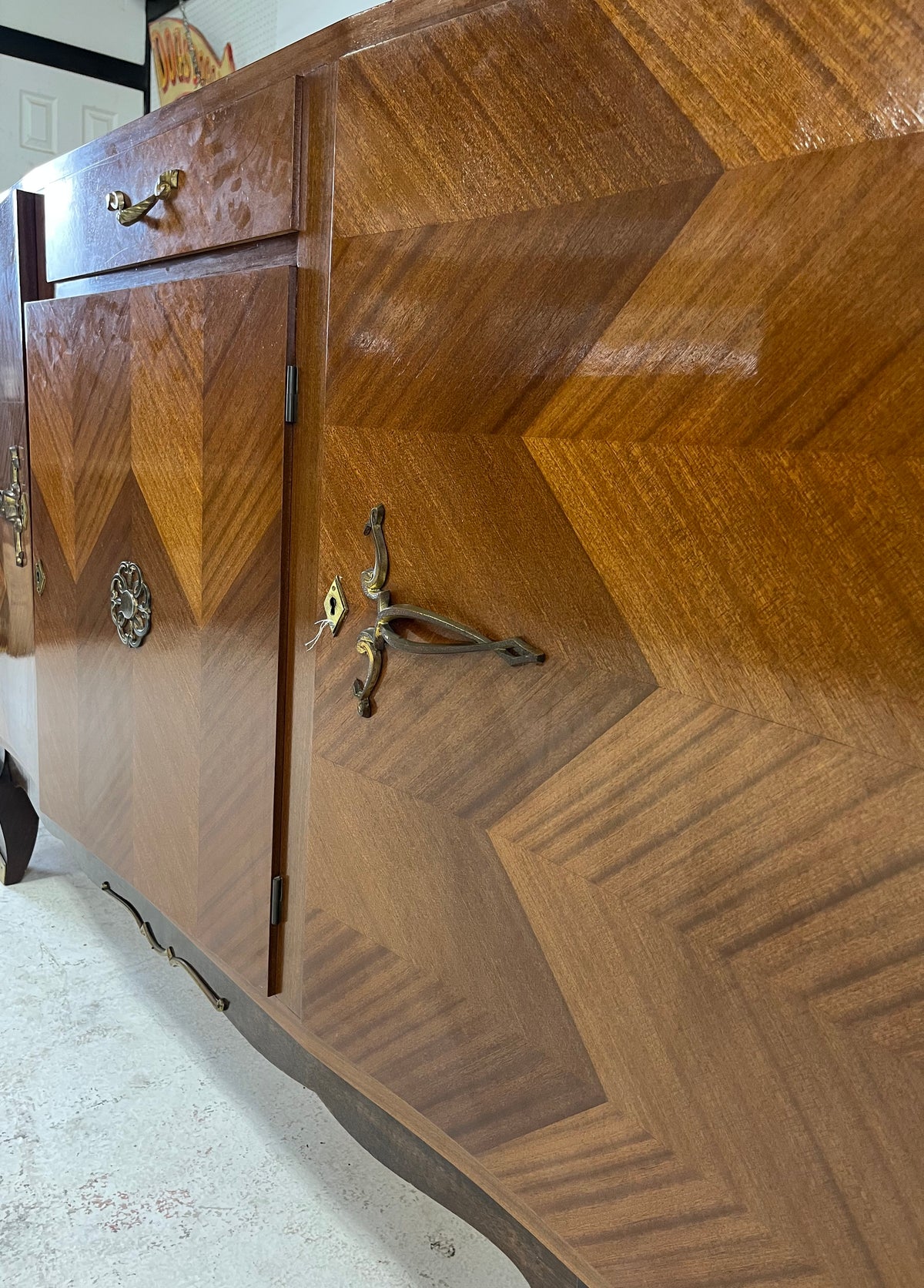 Modern Art Deco Mahogany French Sideboard