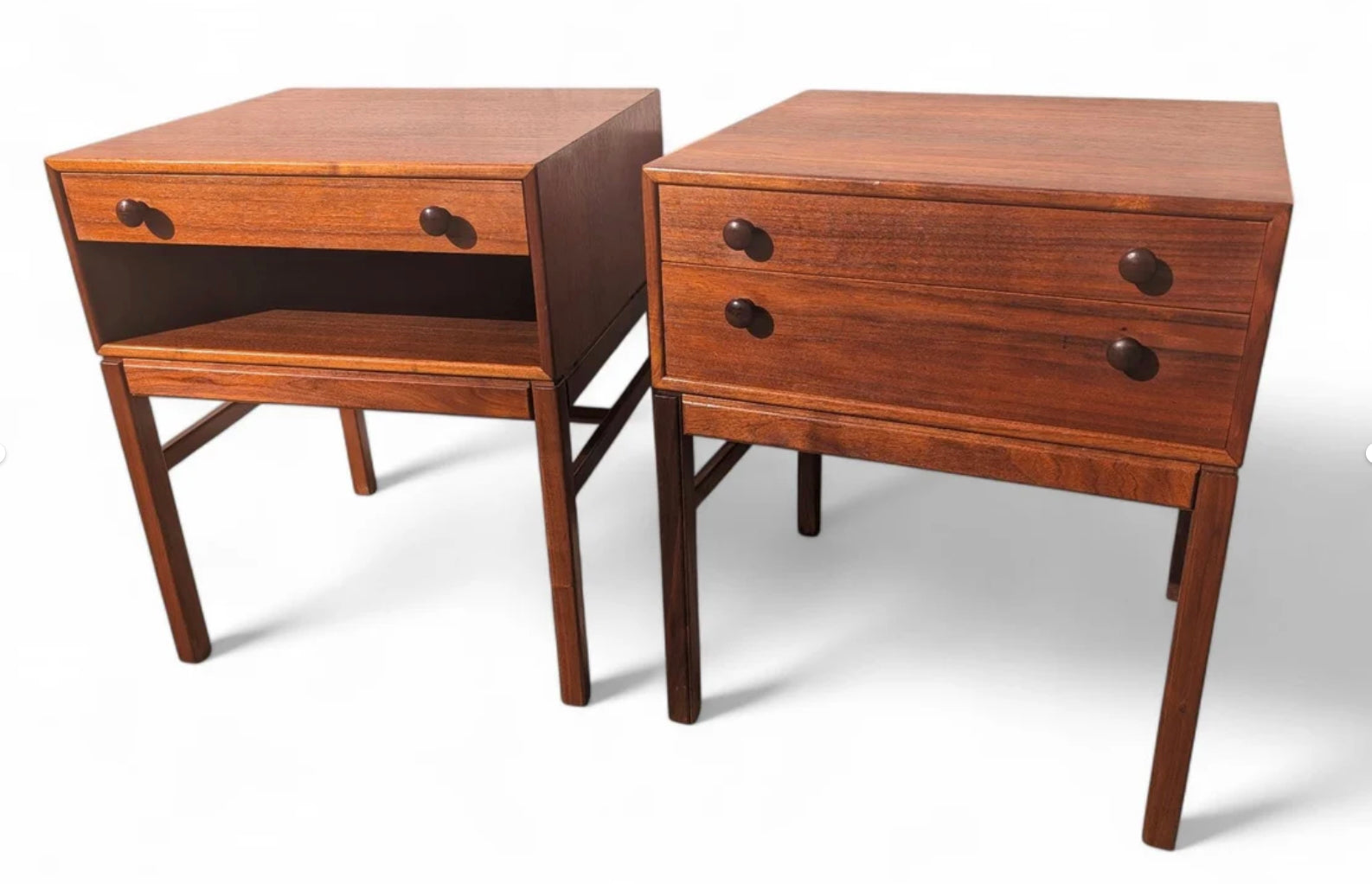 Mid Century Danish Modern Engstrom and Myrstrand Teak Nightstands