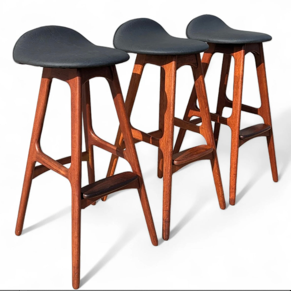 Mid Century Danish Modern Eric Buch Teak Barstools