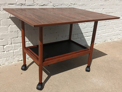 Mid Century Danish Modern Grete Jalk Teak Rolling Bar