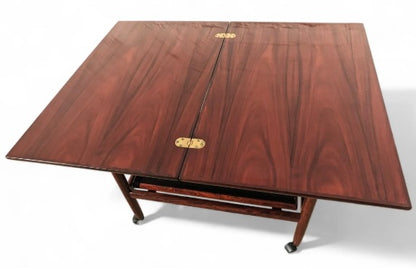 Mid Century Danish Modern Rosewood Rolling Bar