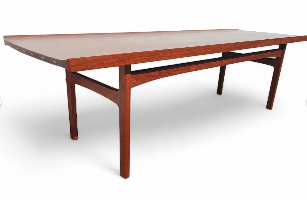 Mid Century Danish Modern Solid Teak Coffee Table by Seffle